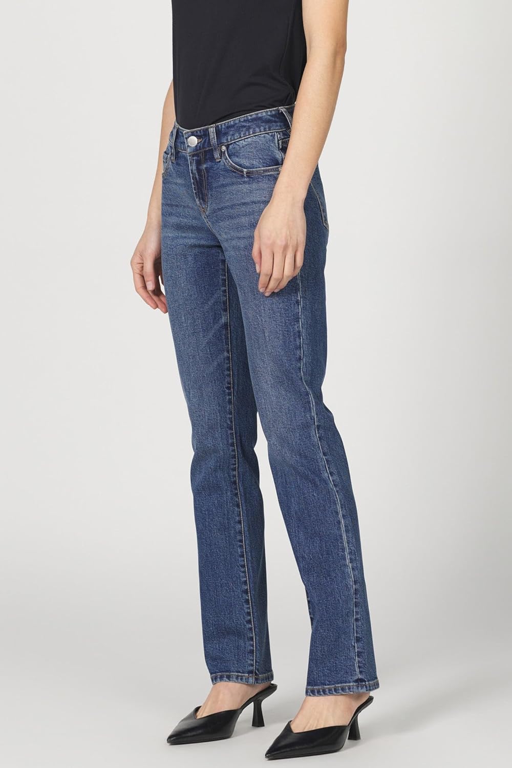 DEAR JOHN Playback Straight Leg Jeans Women’s Low Rise Full Inseam Clean Hem Classic Silhouette Denim - Image 4