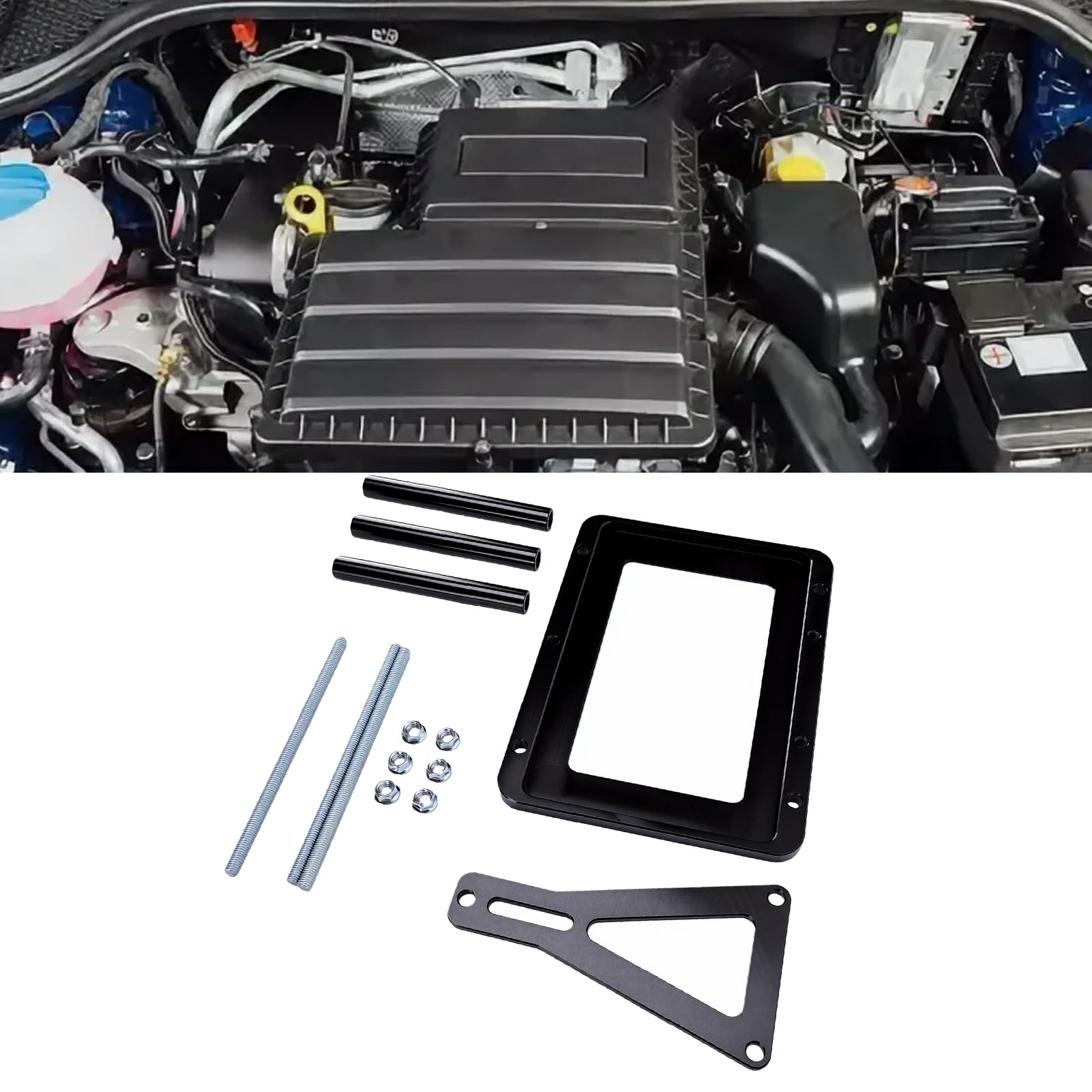 Yctze Batteriefach, Batteriehalterung, Kofferraumbatterie-Haltehalterung, Batteriehalterung aus Aluminiumlegierung mit Höhenverstellbarer Wärmeübertragung, Stoßfest