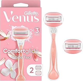Gillette Venus ComfortGlide White Tea Women's Razor - 1 Handle + 2 Refills