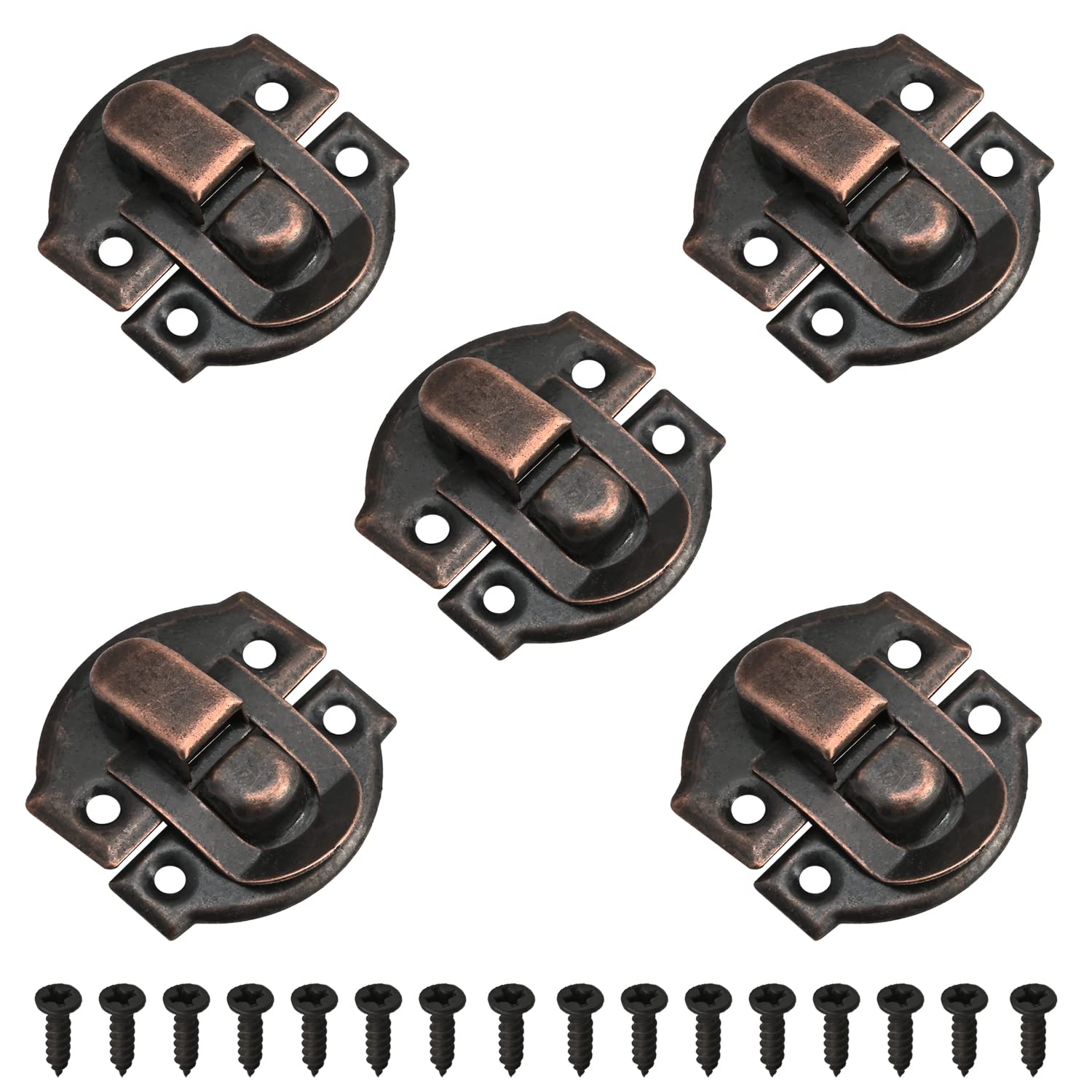 Toggle Latch， Toggle Catch,Spring Loaded Latch, Hasp Heavy Duty,Jewelry Case 5PCS(Red Bronze)