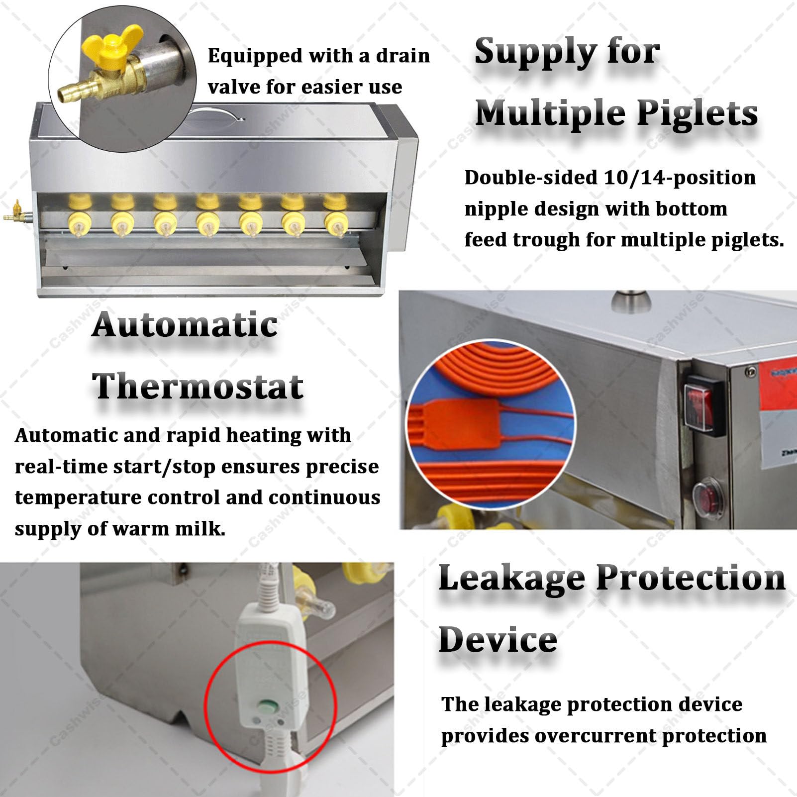 Mangiatoia automatica per latte a temperatura controllata con simulazione del suono, ideale per la cura degli animali da allevamento e da allevamento