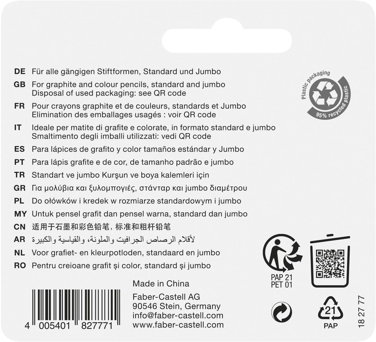 Faber-Castell 182777 - Blister Temperamatite Doppia Sleeve Turchese per Mancini