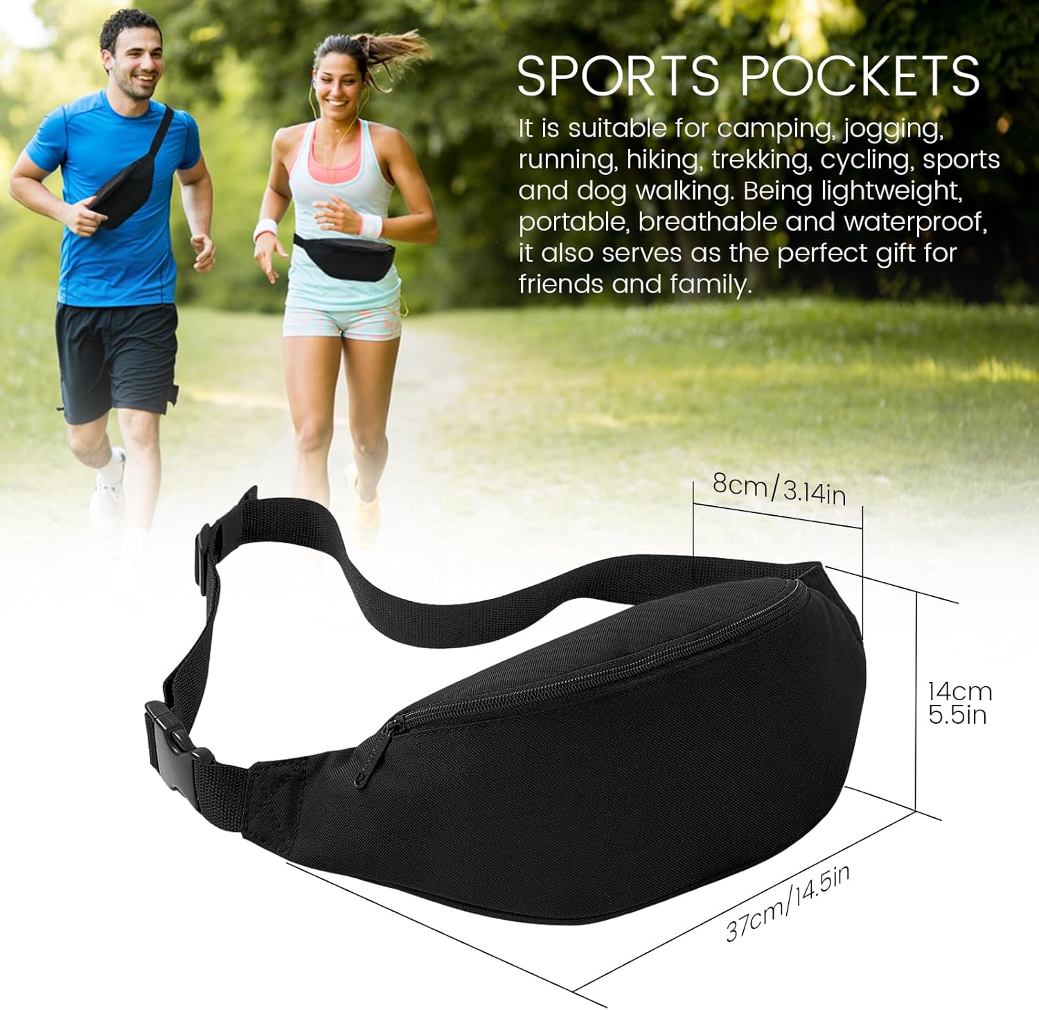 INNOLIFE(イノライフ) 男女兼用 ファニーパック レディース メンズ ファッション スポーティー 多目的 2つのジッパーウエ