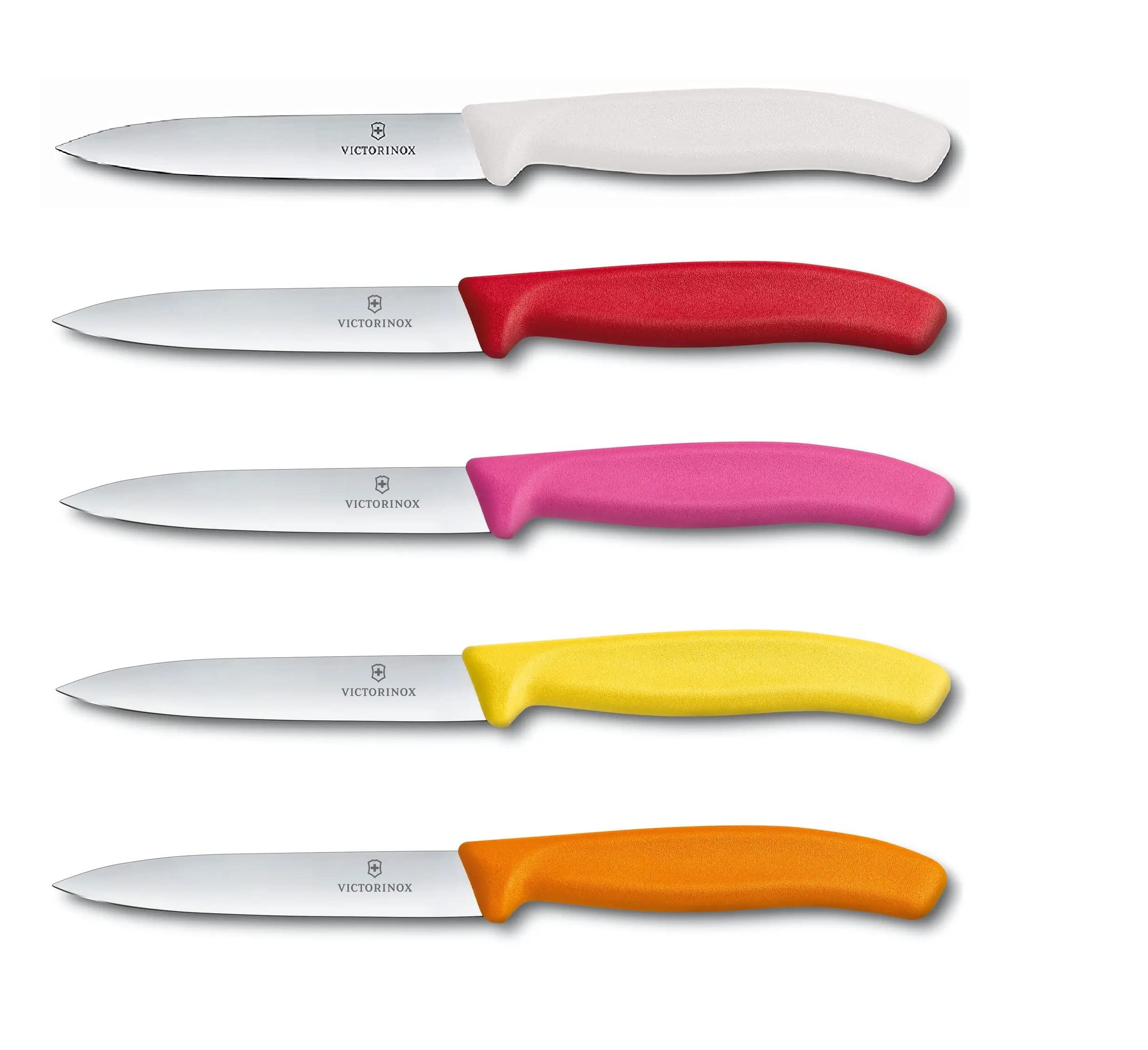 Victorinox Set 5 Coltelli Da Verdure Swiss Classic – Lama 10 Cm, Rosa, Lavabili In Lavastoviglie