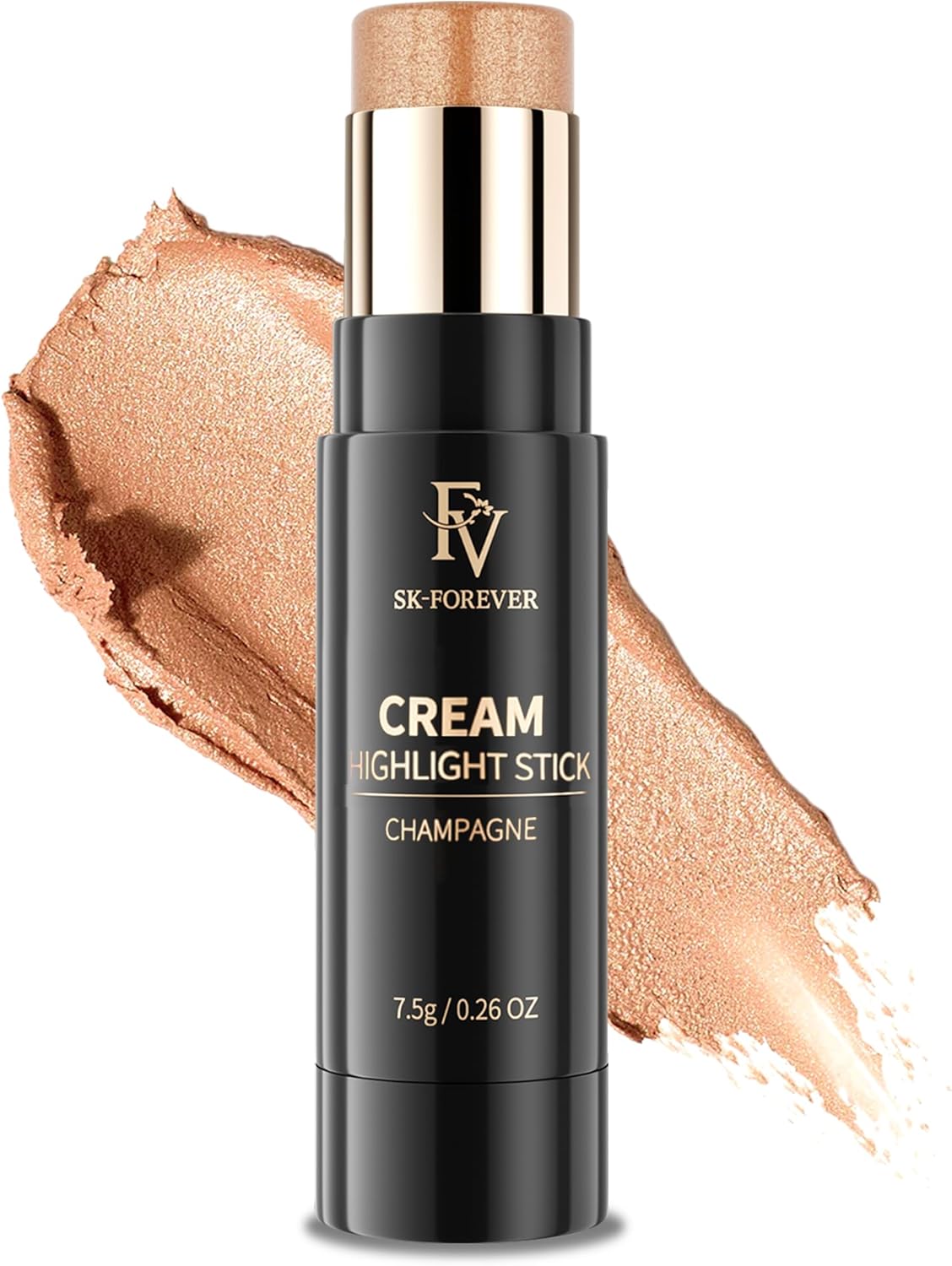 Cream Highlighter Stick, Blendable & Long Lasting Highlight Stick met Natuurlijke Finish, Glinsterende Gezicht Highlighter Make-up voor Gloedvolle Huid, 03 Champagne