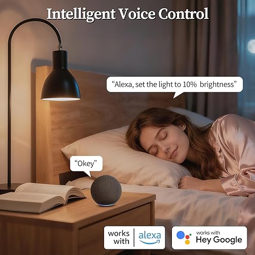Miniatura 4 de Meliya Bombillas LED inteligentes, cambio de color, regulable y temporizador, bombilla inteligente WiFi y Bluetooth, compatible con Alexa y Google