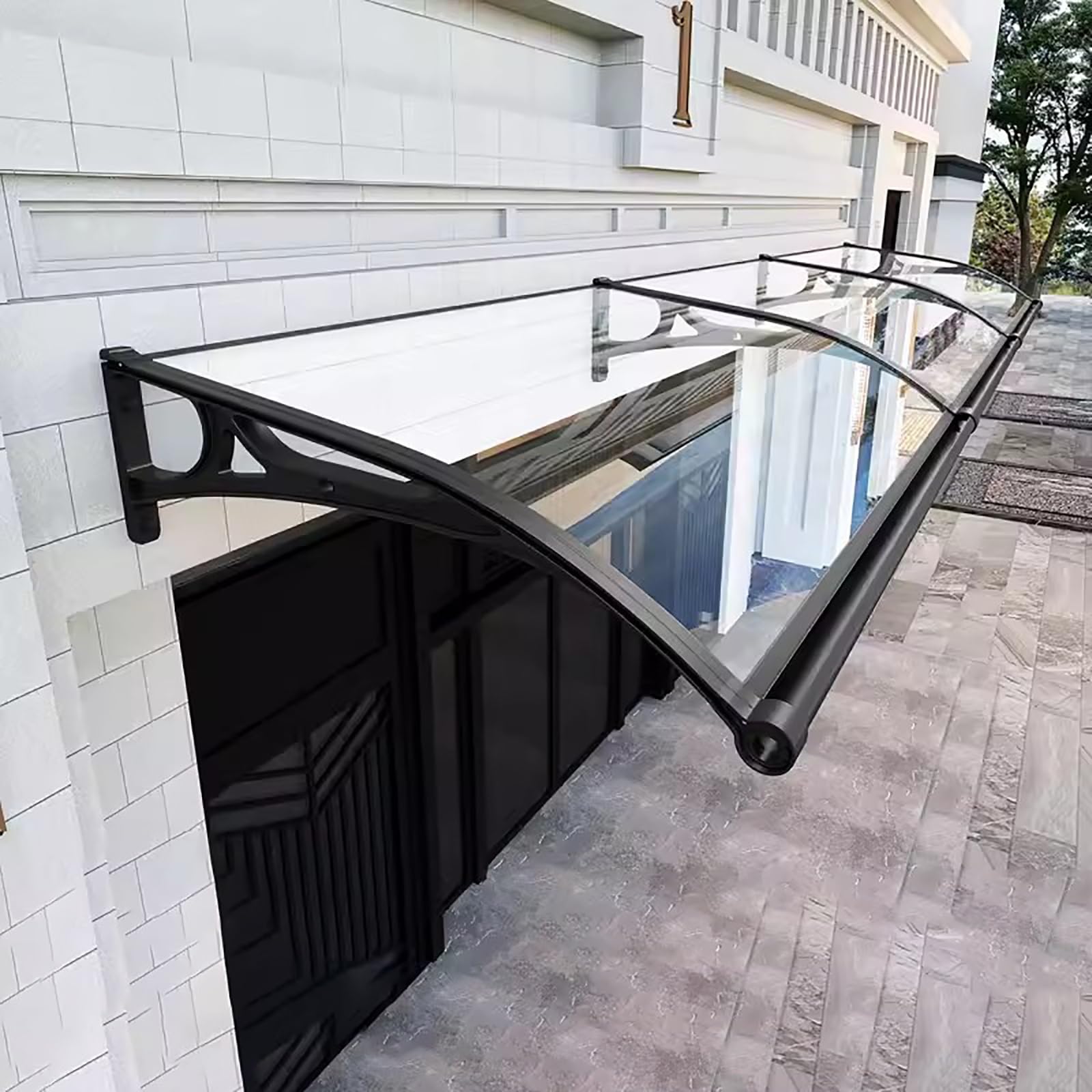 Marquise solaire porte anti pluie et bruit fente pour carte