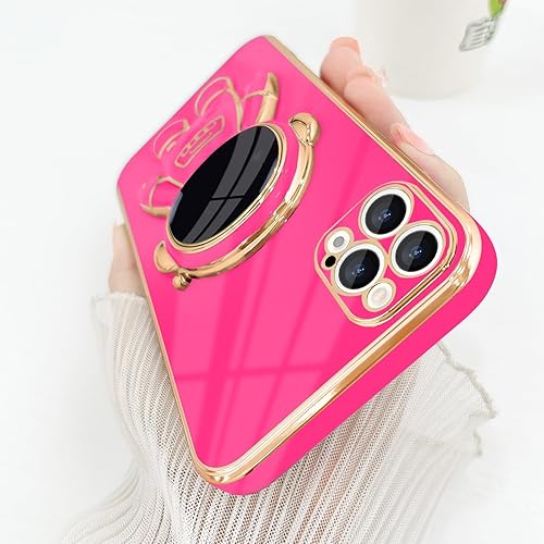 Miniatura 7 de Funda para iPhone 15 Pro Max, lindo soporte de astronauta 3D con 2 protectores de pantalla protección de cámara Soporte de silicona suave a prueba