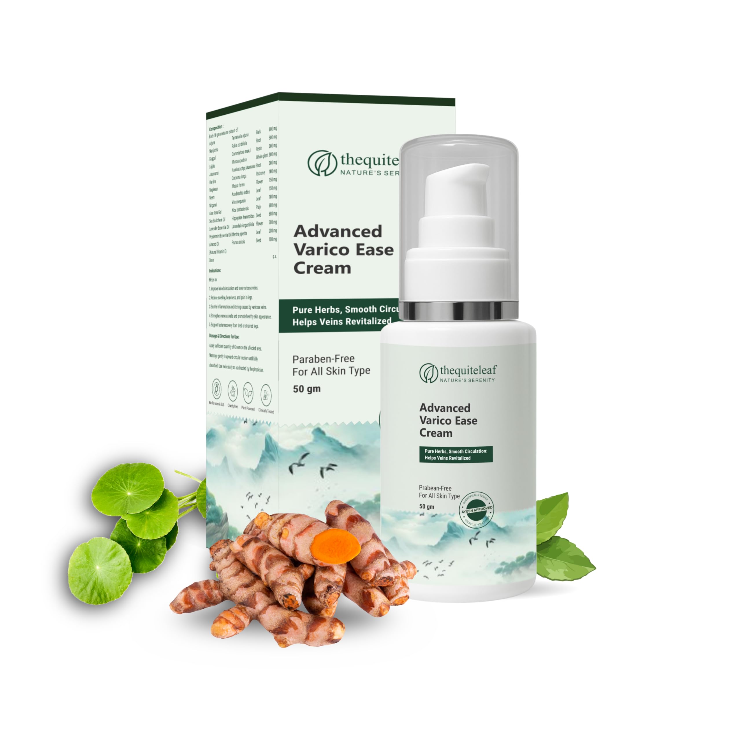 The Quiet Leaf Varicose Vein Relief Cream, Ayurvedic Formula with Manjistha Root, Guggul Resin, Natural Circulation Support, Reduces Swelling-picture-30