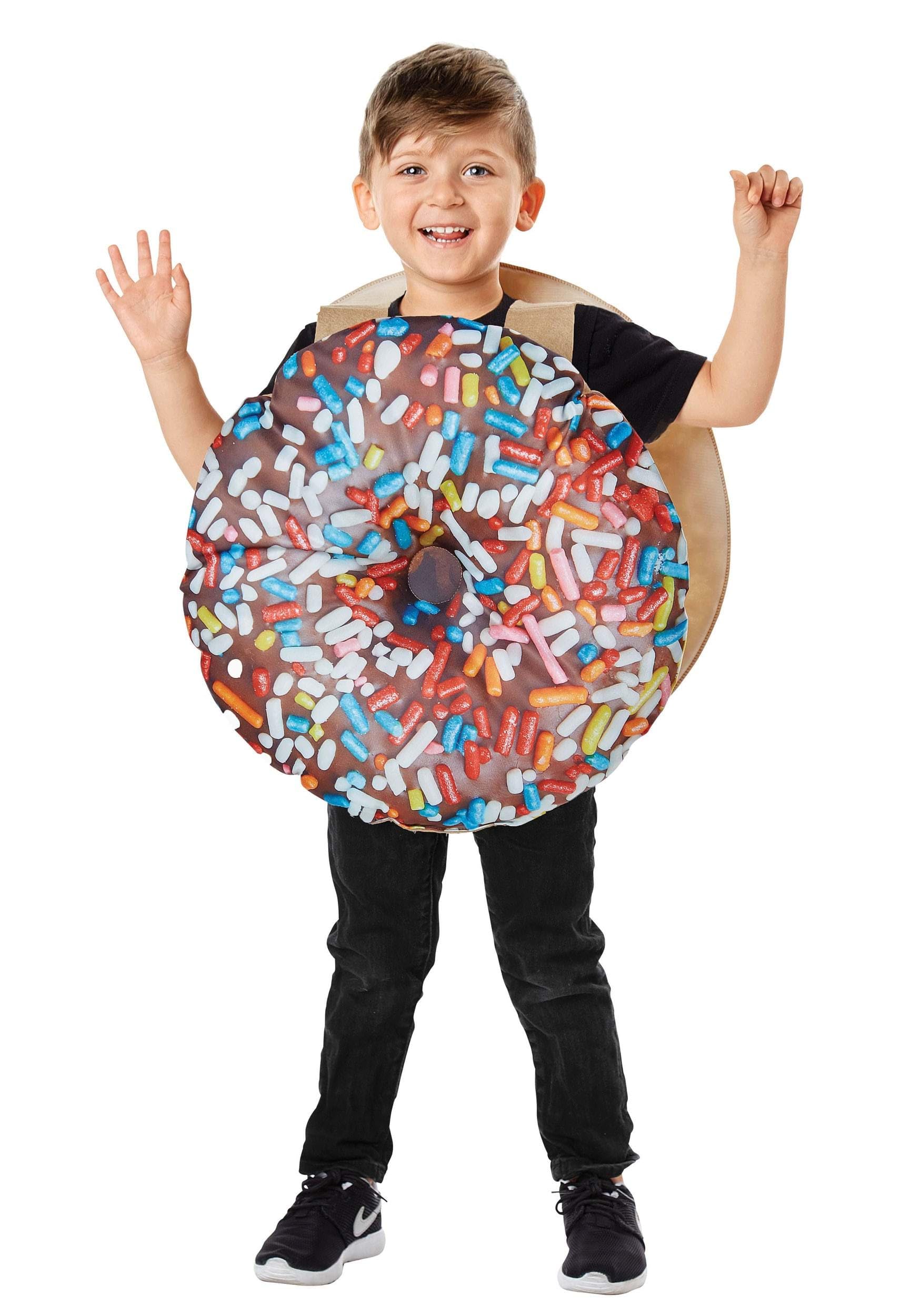 Fun CostumesDelicious Donut Costume for Kids - Tunic with Fiber-Filled Front, Shoulder Straps, and Fun Graphics