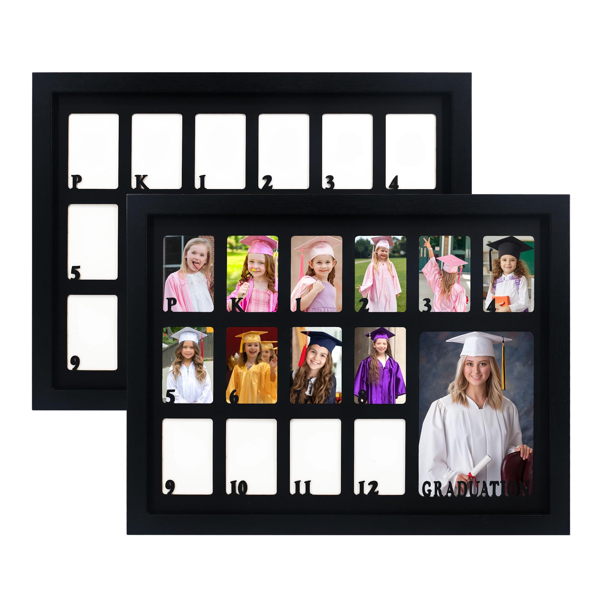 Cadre photo pour l'école FramePro avec passe-partout noir lot de 2 pour souvenirs scolaires