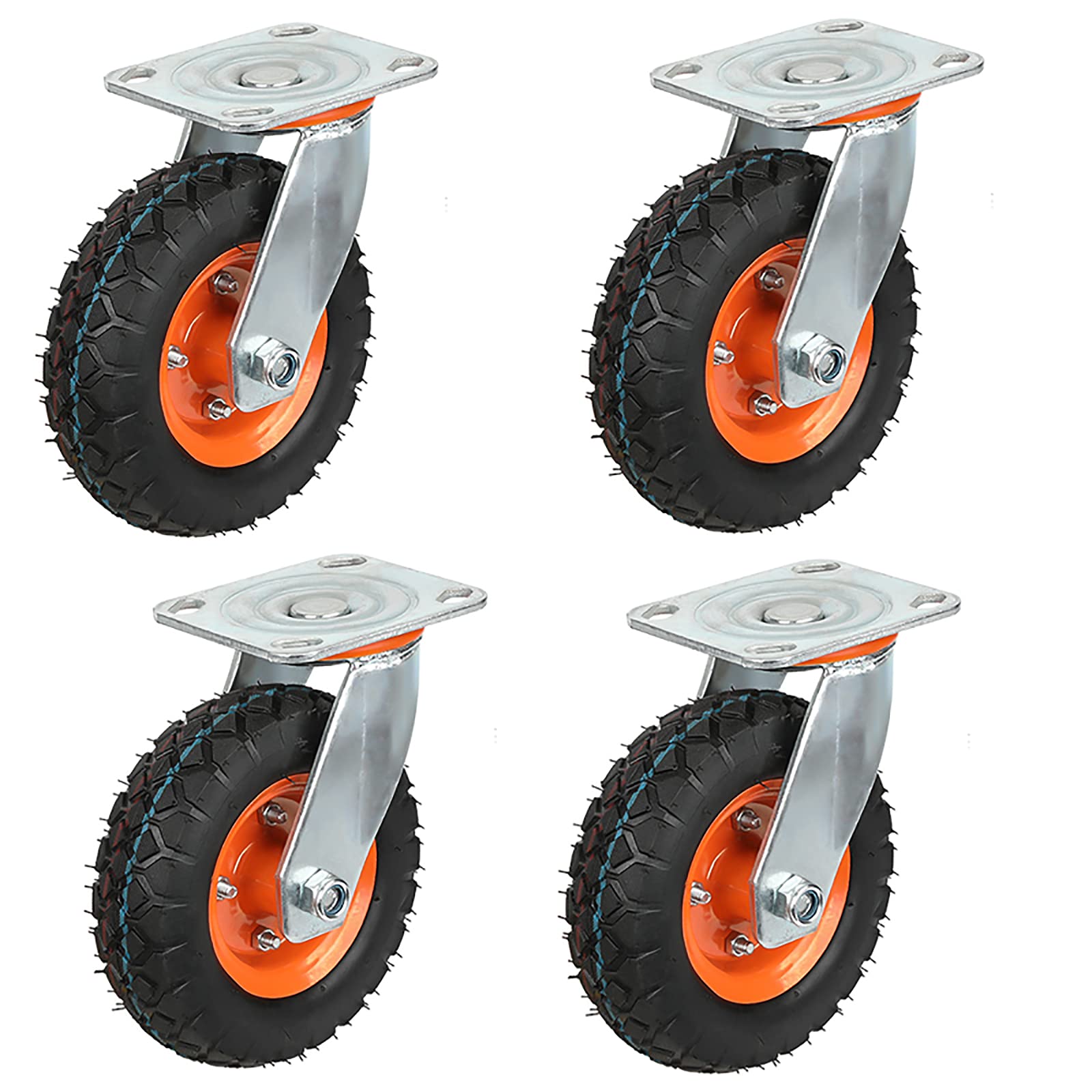 Roulettes pivotantes pneumatiques de 6 pouces industrielles pour chariot de chantier