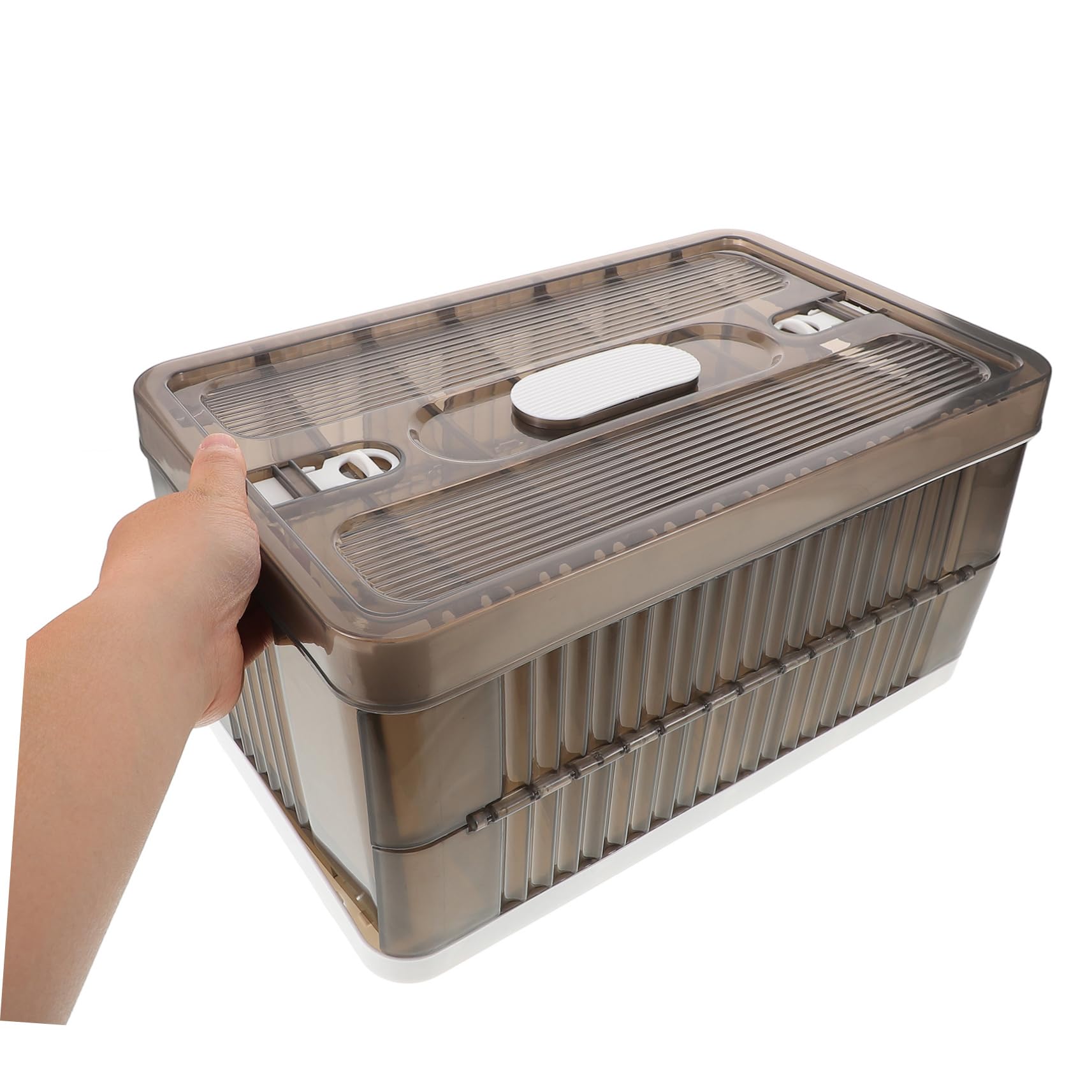 MAGICLULU Caja Organizadora de Ropa Plegable Plástico Tapa Transparente Gran Capacidad con 7 Compartimentos para Armario y Dormitorio