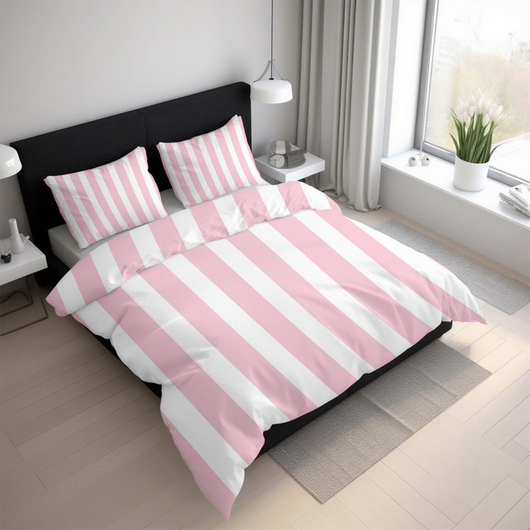Ensemble literie microfibre confortable L-31 réversible 2 taies d'oreiller