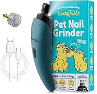 Vista 10 de Molinillo de uñas para mascotas LuckyTail para perros y gatos - Esmeriladora eléctrica súper silenciosa y de baja vibración para uñas de perro con 2