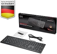 Vista 7 de Perixx PERIBOARD-210 Teclado de tamaño completo con cable, diseño Ultra Delgado y teclas silenciosas, para ordenador, portátil, PC y Escritorio