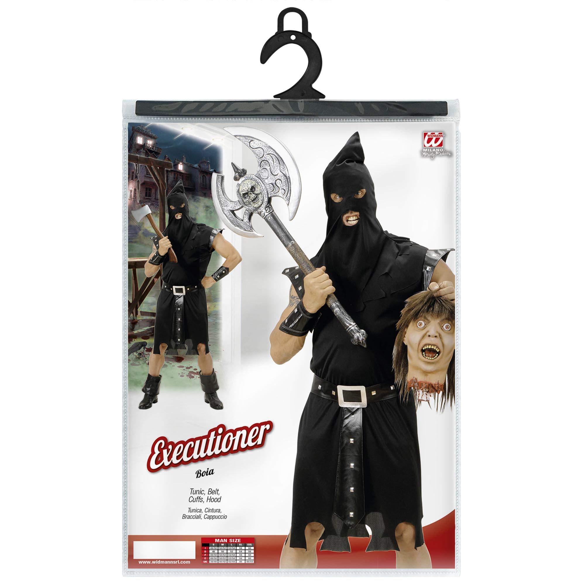 W WIDMANN MILANO Party Fashion - Costume da boia, nero, Medioevo, costumi di carnevale, Halloween