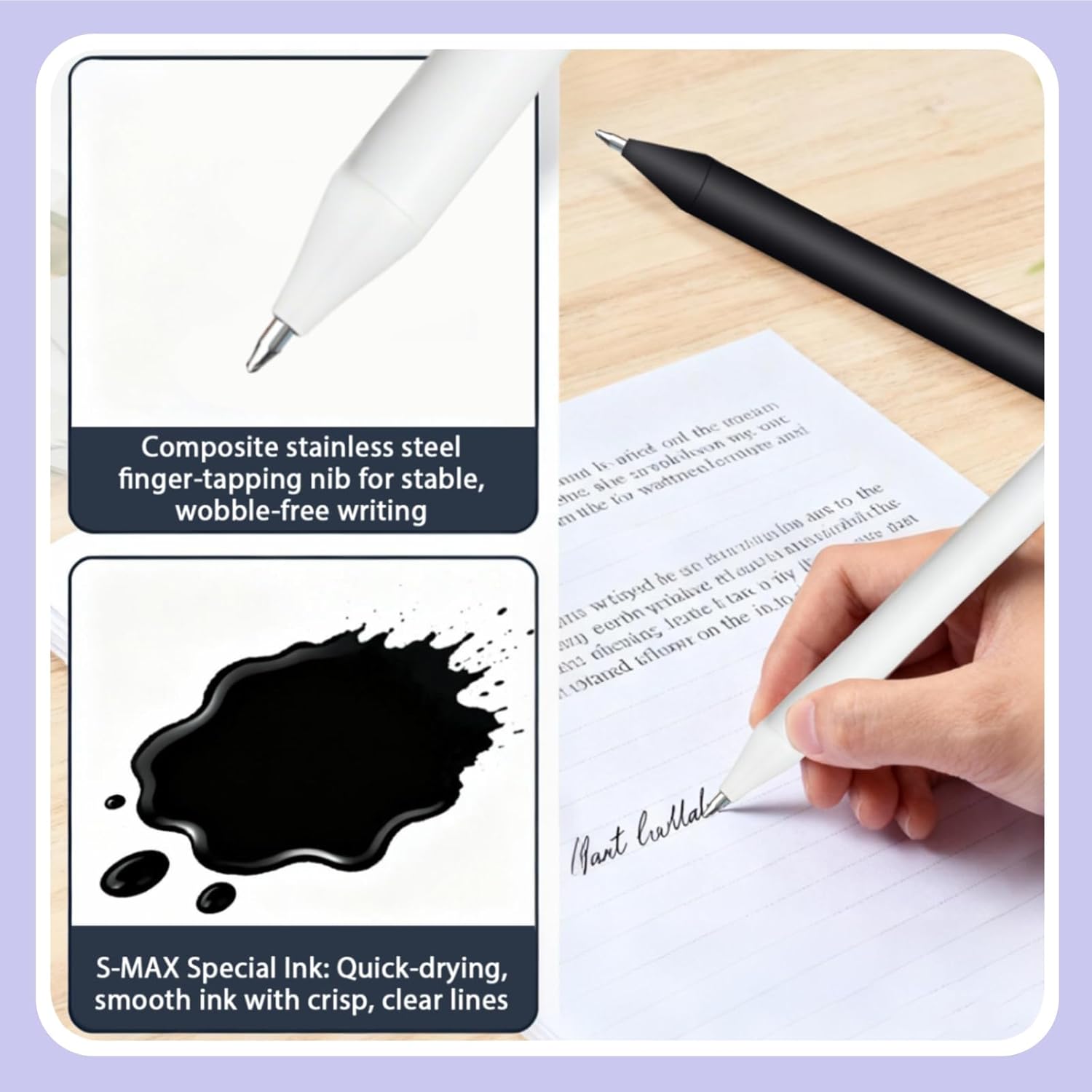 2 Pack Cute Cat Pens,Cute Retractable Cat Gel Pens With 4 Pcs 0.5mm Black Ink Refills, Quick Drying Writing Pen Set for Women Men Holiday Office School Supplies,Ideal Gifts for Christmas Birthdays - Image 4