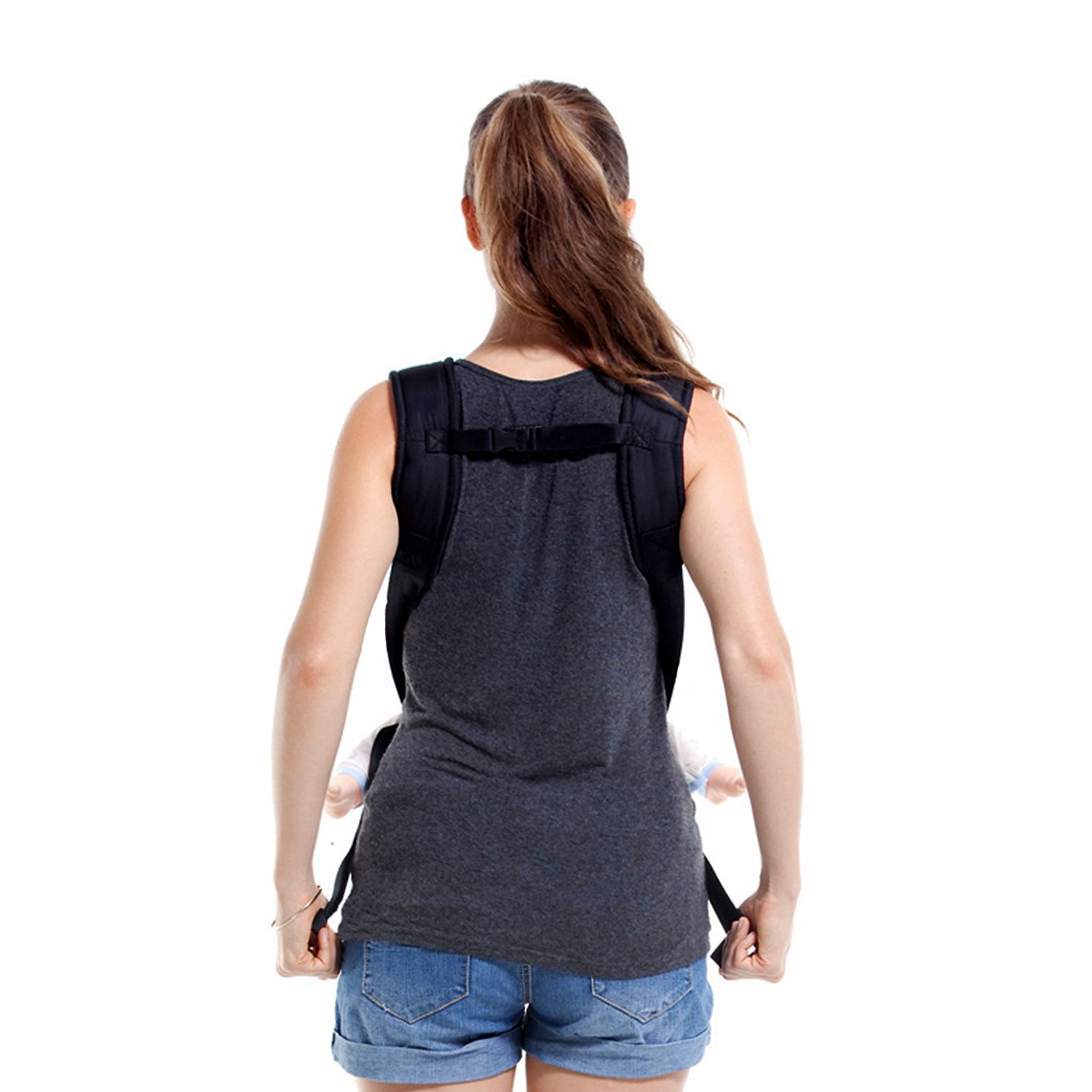SONARIN Classic Marsupio Neonati anteriore e posteriore,portantina per bebè,Ergonomica, misura unica per tutti, si adatta alla crescita del tuo bambino, metodo a tre portatori(Beige)