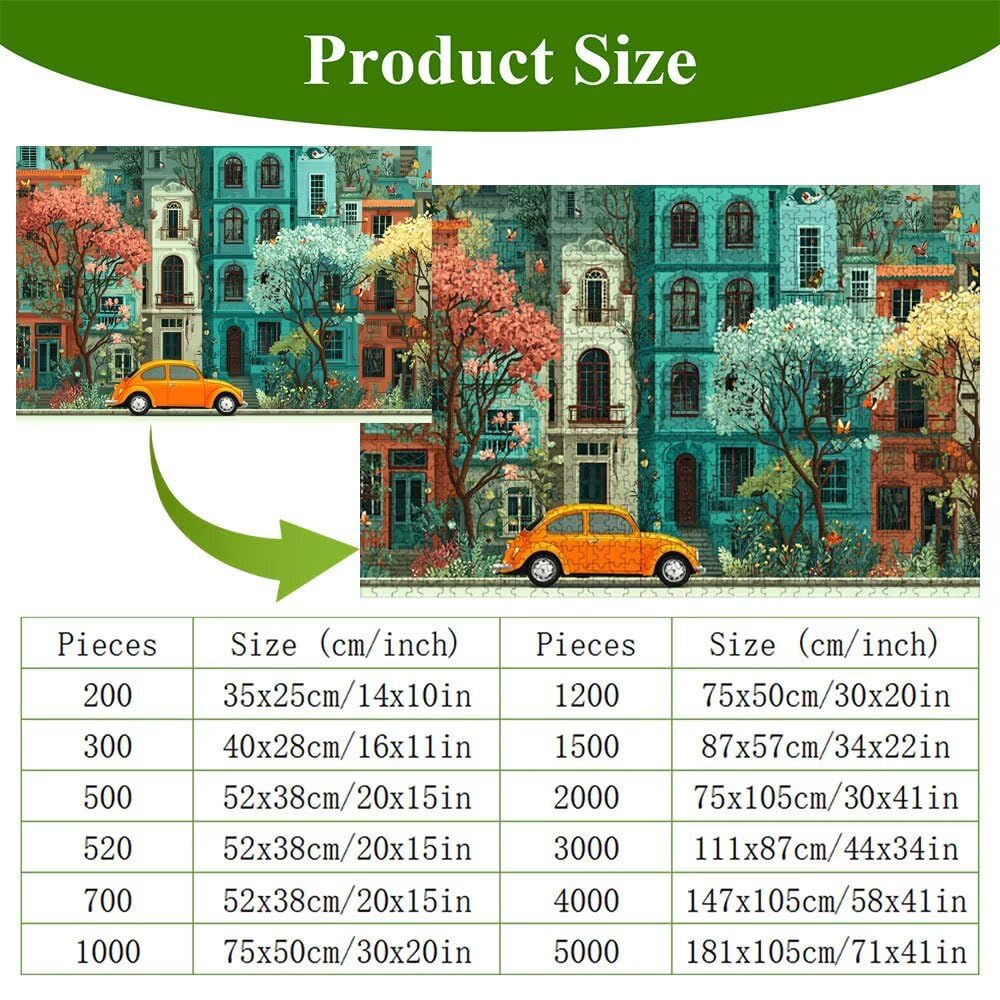5000 elementów puzzli dla dorosłych - solidne drewno (części standardowe) - Miasto i samochód - 181 x 105 cm - Dekoracja ścienna i relaks - Kreatywny przedmiot rekreacyjny dla osób powyżej 14 lat P3
