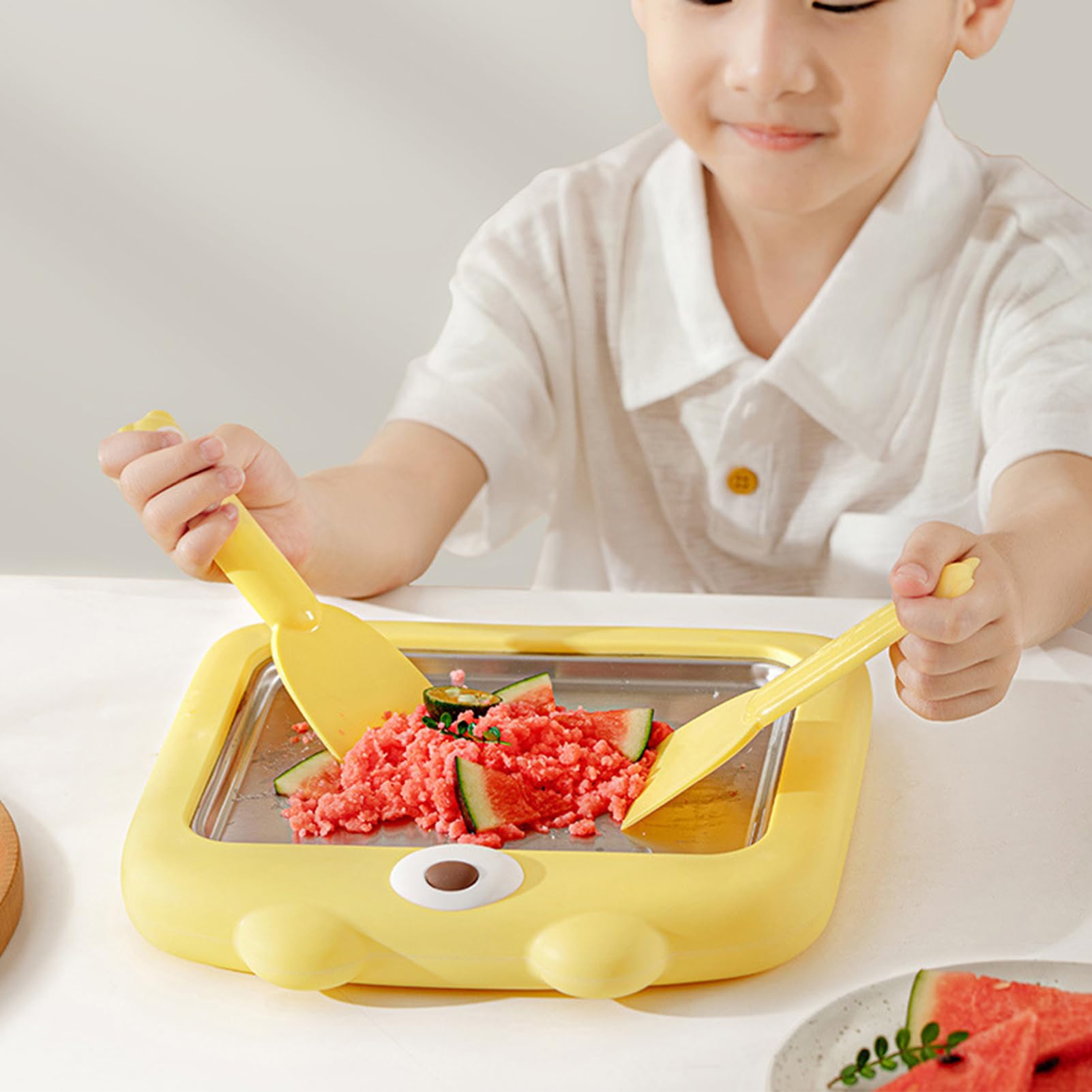 Friggitrice per yogurt | Congelatore Yogurt Maker Vassoio con spatole,Versatile Padella per domestico per adulti adolescenti amici bambini attività familiari