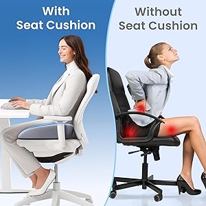Benazcap Large Pressure Relief Seat Cushion for Tailbone Pain Office Chair Cushion for Butt, Back Pain, Coccyx & Sciatica Pain Relief Pillow. Memory Foam Seat Cushions for Office Chairs