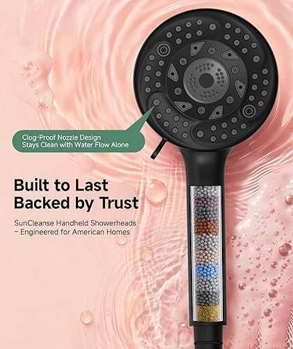 Miniatura 6 de SunCleanse Cabezal de ducha filtrado con mango portátil, cabezal de ducha desmontable de 9 configuraciones de rociado con filtros, cabezal de ducha