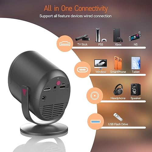 Miniatura 7 de KSAN Proyector con Soporte, [Enfoque Eléctrico] Proyector WiFi 1080P con Bluetooth, Proyector de Películas Portátil para Uso en Interiores