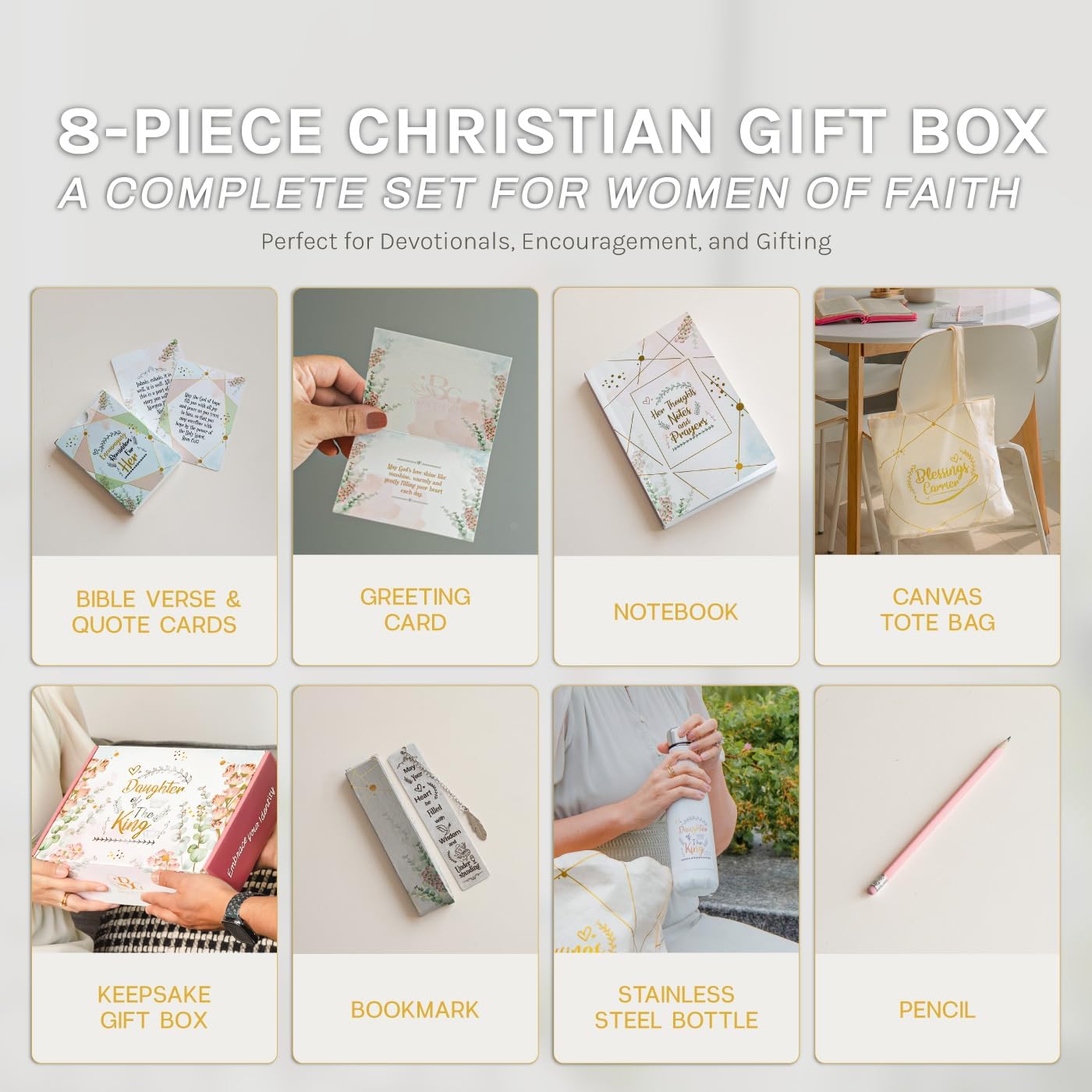 Daughter of the King Gift Set for Women | 8-Piece Christian Encouragement & Faith Keepsake Collection - Image 2