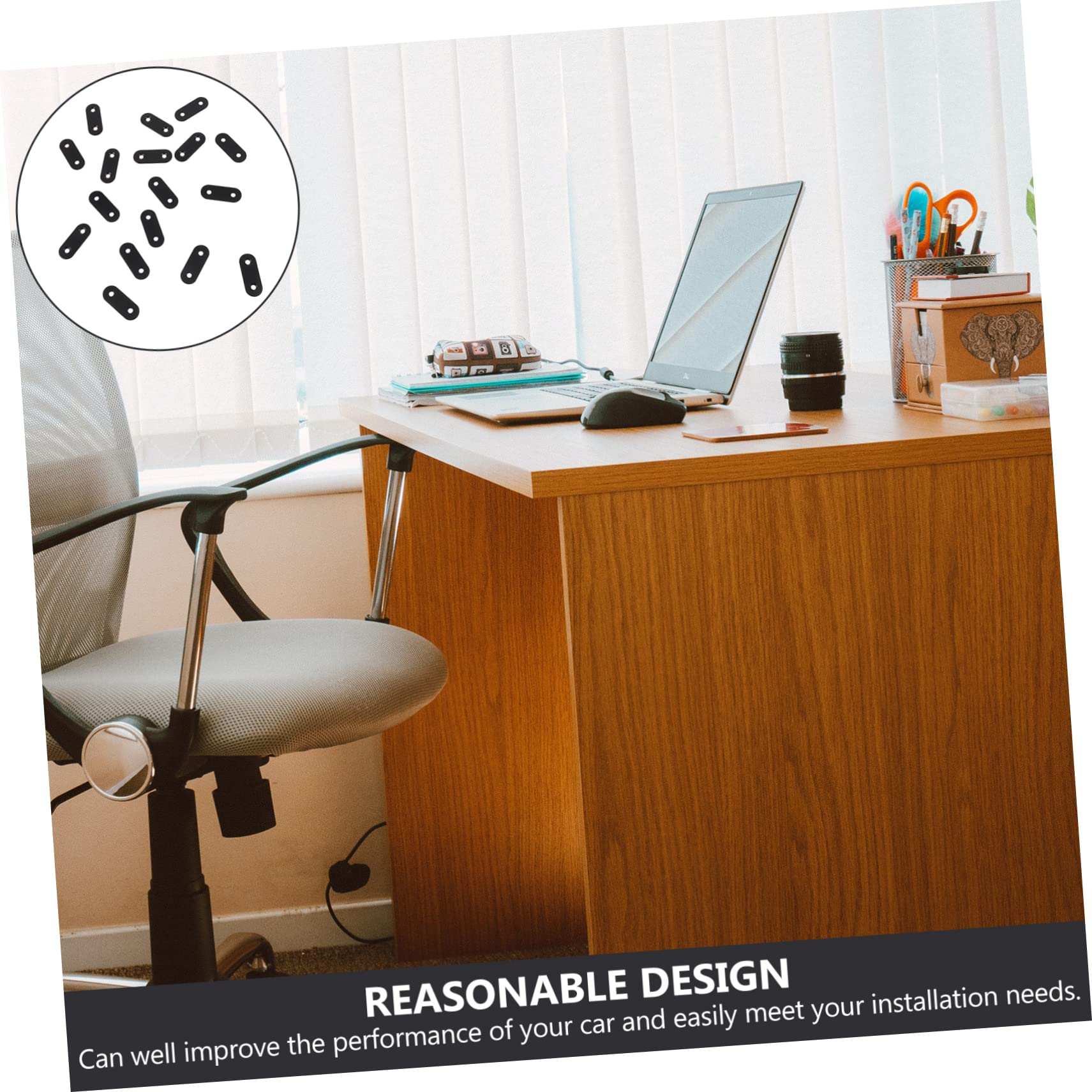 HOMOCONO 20pcs Black Flat Corner Brace Steel Plate Mending Plates for Wood Metal White Bracket Adjustable Flat Mending