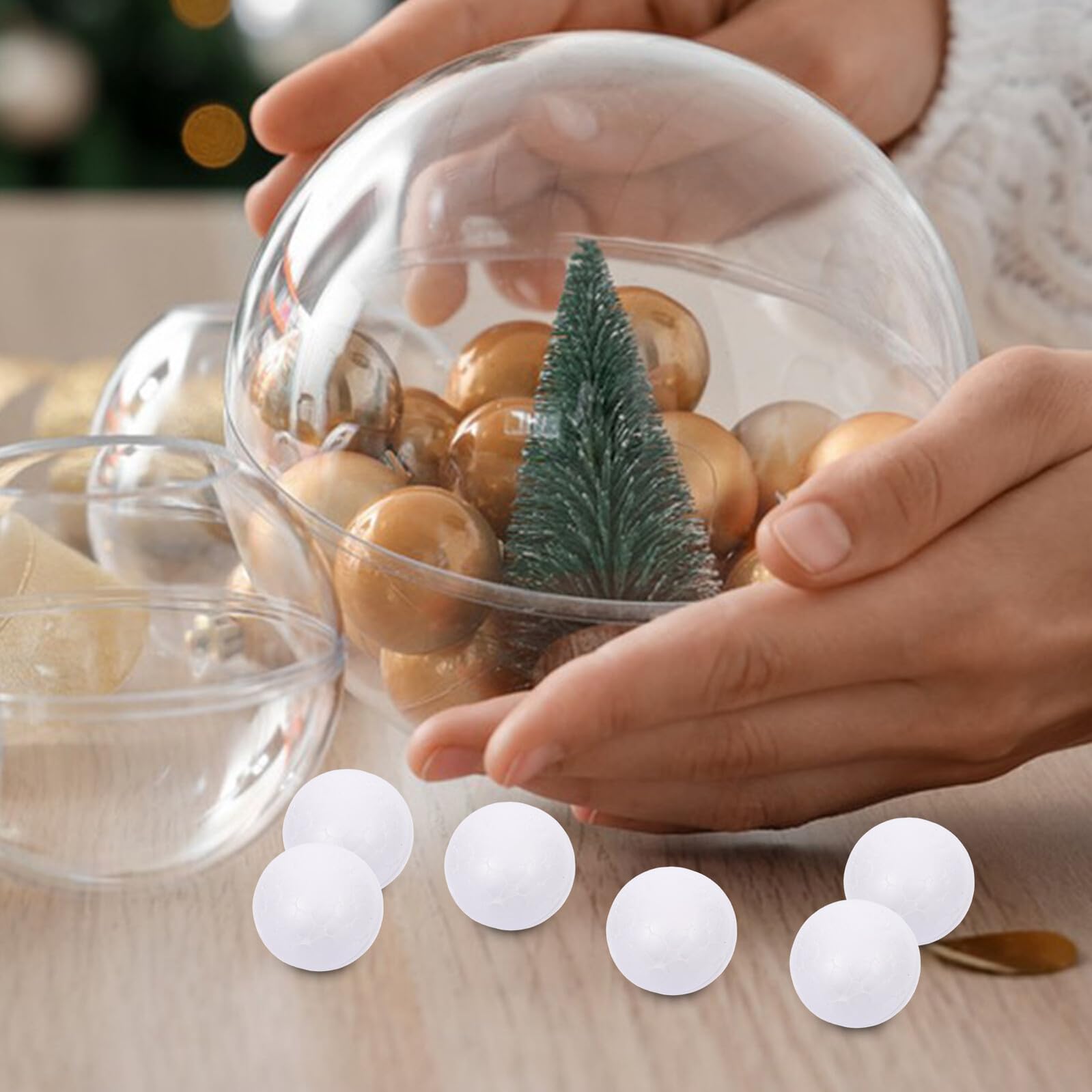 250 Pezzi Palline di Gommapiuma Bianche da 2,5 Cm per Lavoretti la Palla, Ornamenti Natalizi Fai da Te per Progetti Creativi in Casa, Scuola e Feste di Natale
