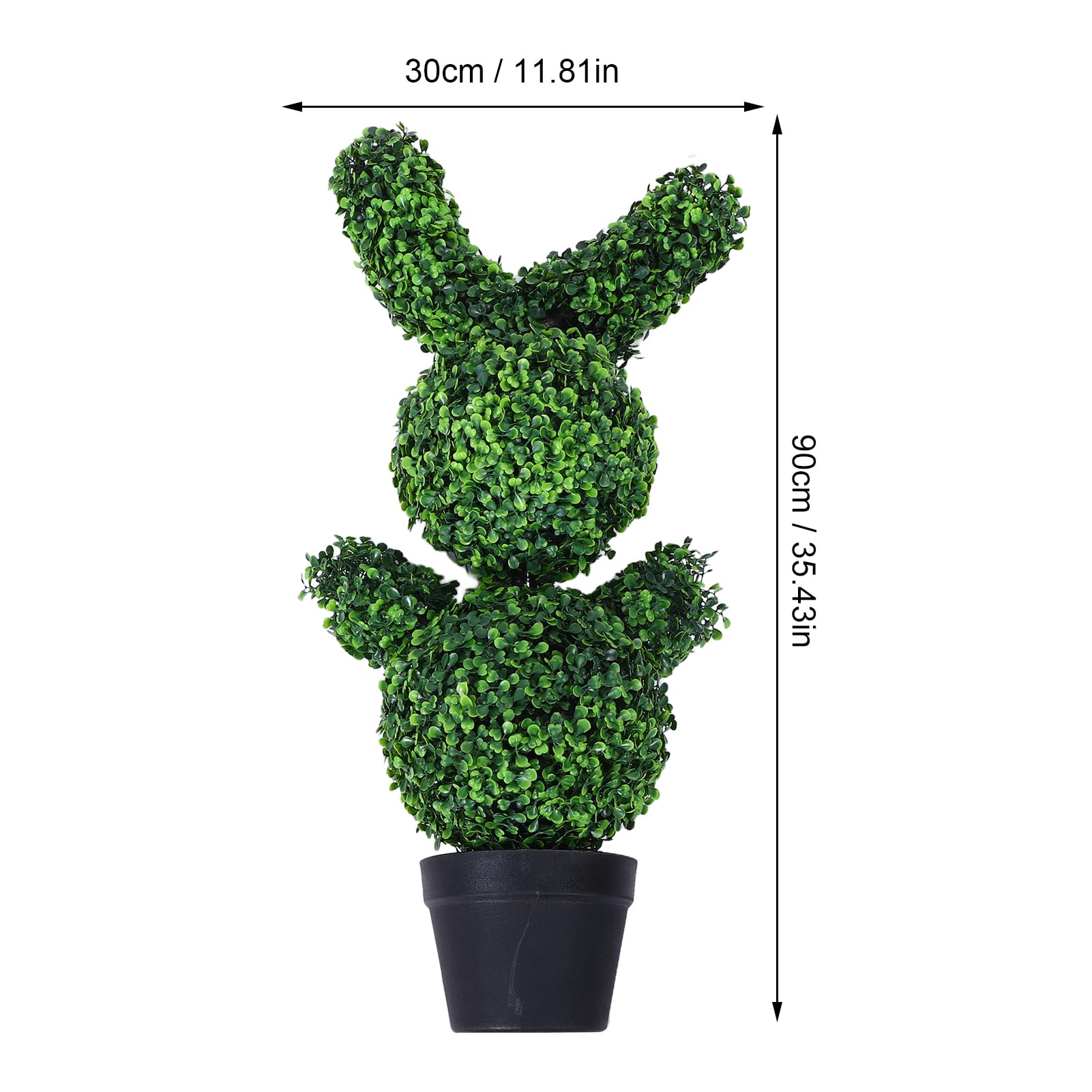 Naroote Decorazioni Pasquali, Albero Topiario a Forma di Coniglietto Artificiale da 90 Cm con Stringa Luminosa Pianta di Coniglio Finto Decorazione Versatile Estetica Naturale