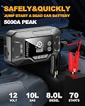 Gillaway Q11 4000A Jump Starter, Portable Car Jump Starter with Air Compressor, 150PSI Car Battery Jump Starter (9.0 Gas/8.0L Diesel), 12V Jump Box Car Battery Jumper Starter with Large LCD Display