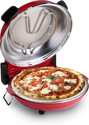 Forno pizza con termostato 1200W ceramic Innoliving INN-796R rosso