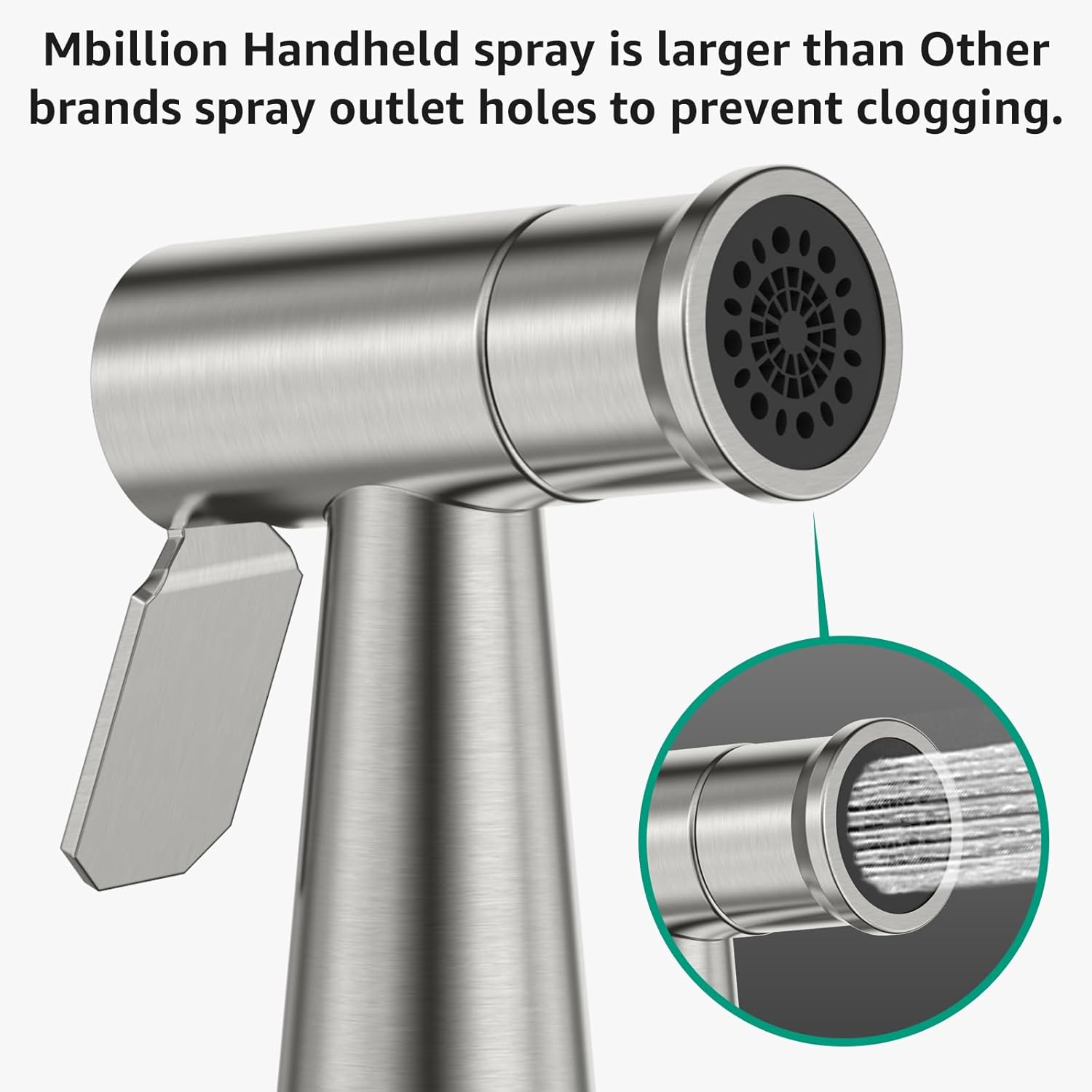 Handheld Bidet Sprayer for Toilet Brushed Nickel with Leakproof Hose,Stainless Steel Cloth Diaper Sprayer,Adjustable Water Pressure,Dual Mode Wall/Toilet Mount Jet Spray for Baby Feminine Senior Wash