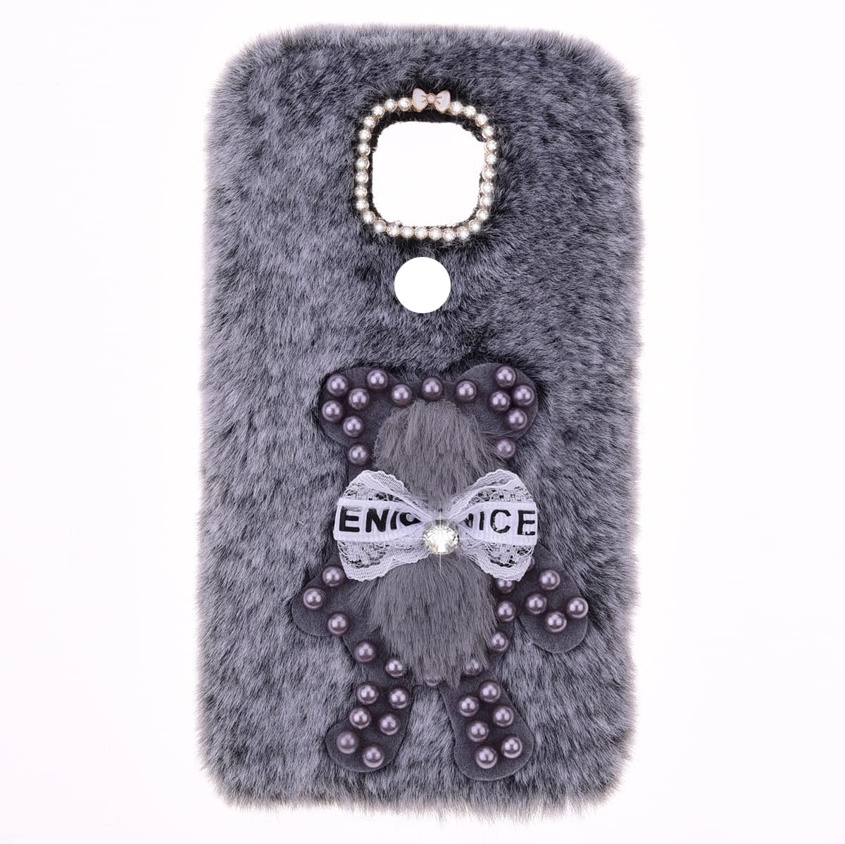 YKTO Custodia Fur Fluffy Fur Case per Nokia C31 Case Peluche Back Cover Coniglio Custodia per Ragazze Fuzzy Cute Warm Winter Soft Furry Fluffy Ball Fur Hair Cover protettiva in Peluche,Marrone