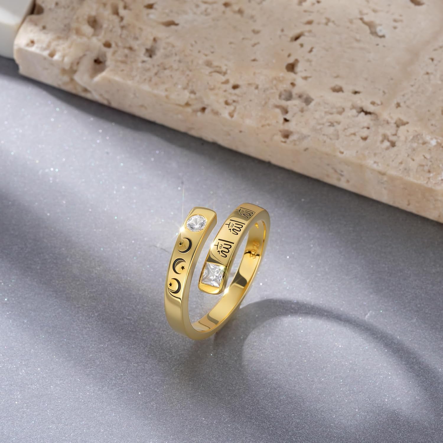 Islamic Ring for Women, Sterling Silver Muslim Gifts Allah Open Ring Islamic Jewelry