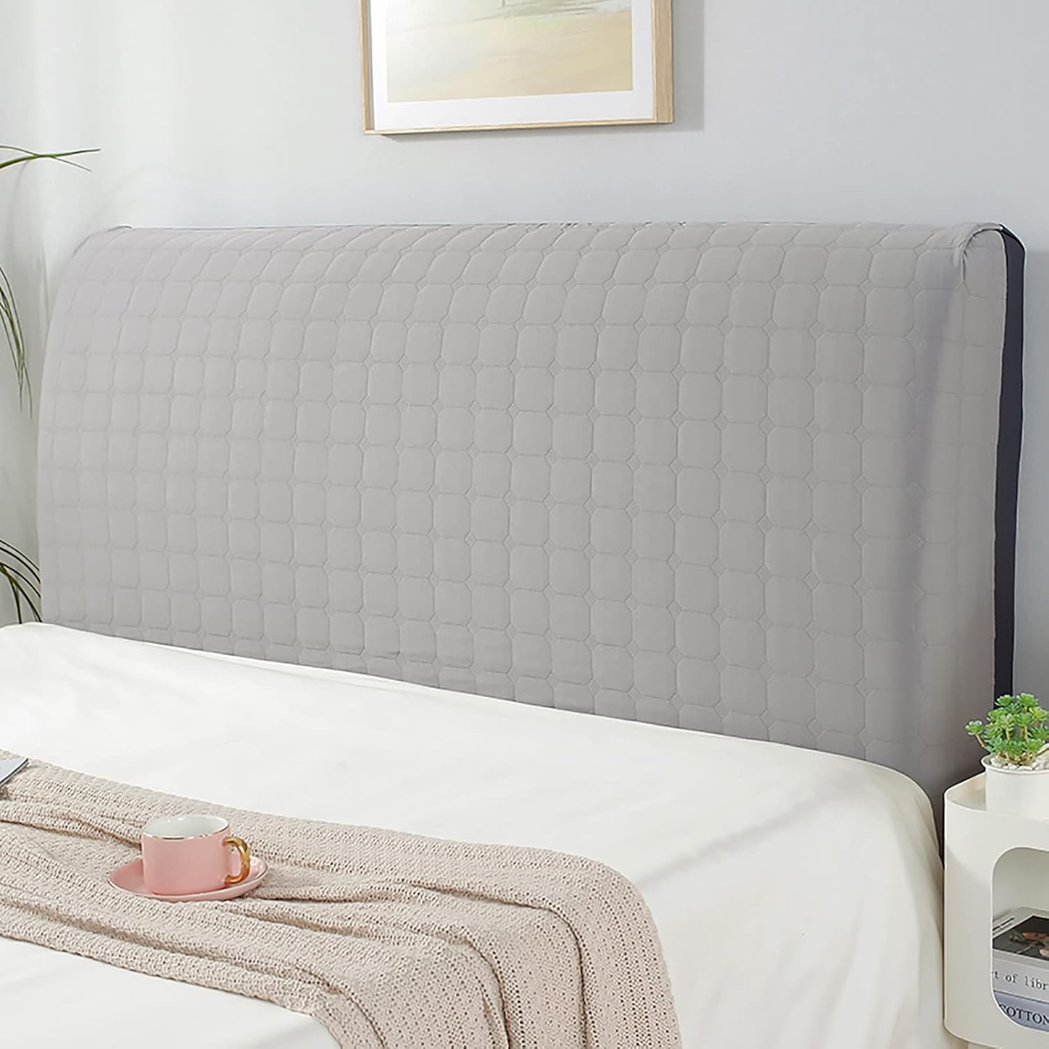 ELBME Autumn and Winter Quilted Head Cover Wooden Bed Back Soft Bag All-Inclusive Transformation uniarc dust Protection Cover Universal -15