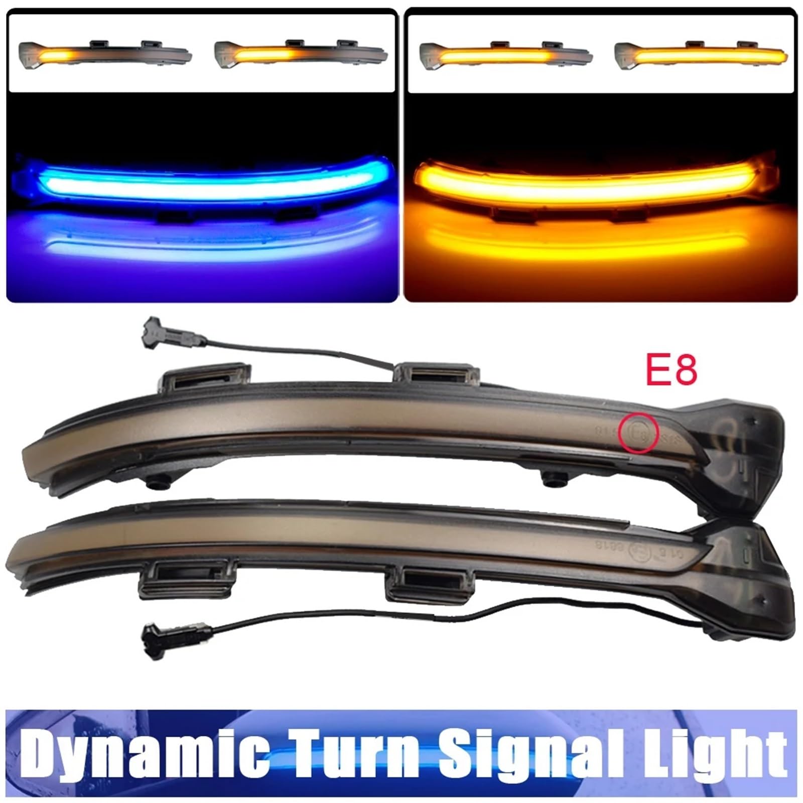 Intermitentes Laterales LED Luz LED Dinámica para Espejo Retrovisor Coche Intermitentes para Golf 7 para MK7 7.5 R Sportsvan para Touran Azul Amarillo