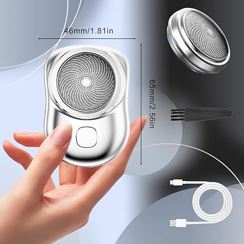 Miniatura 5 de Mini afeitadora eléctrica, mini afeitadora eléctrica portátil, mini afeitadoras para hombres para viajes (azul degradado)