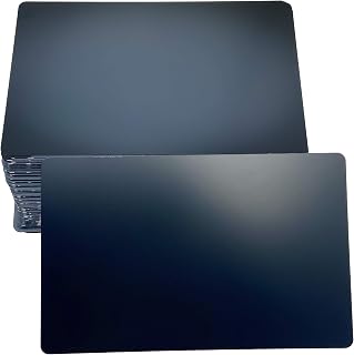 RXBC2011 100 Blank Metal Business Cards Laser Engraving Aluminum (black 100 pcs) Type2