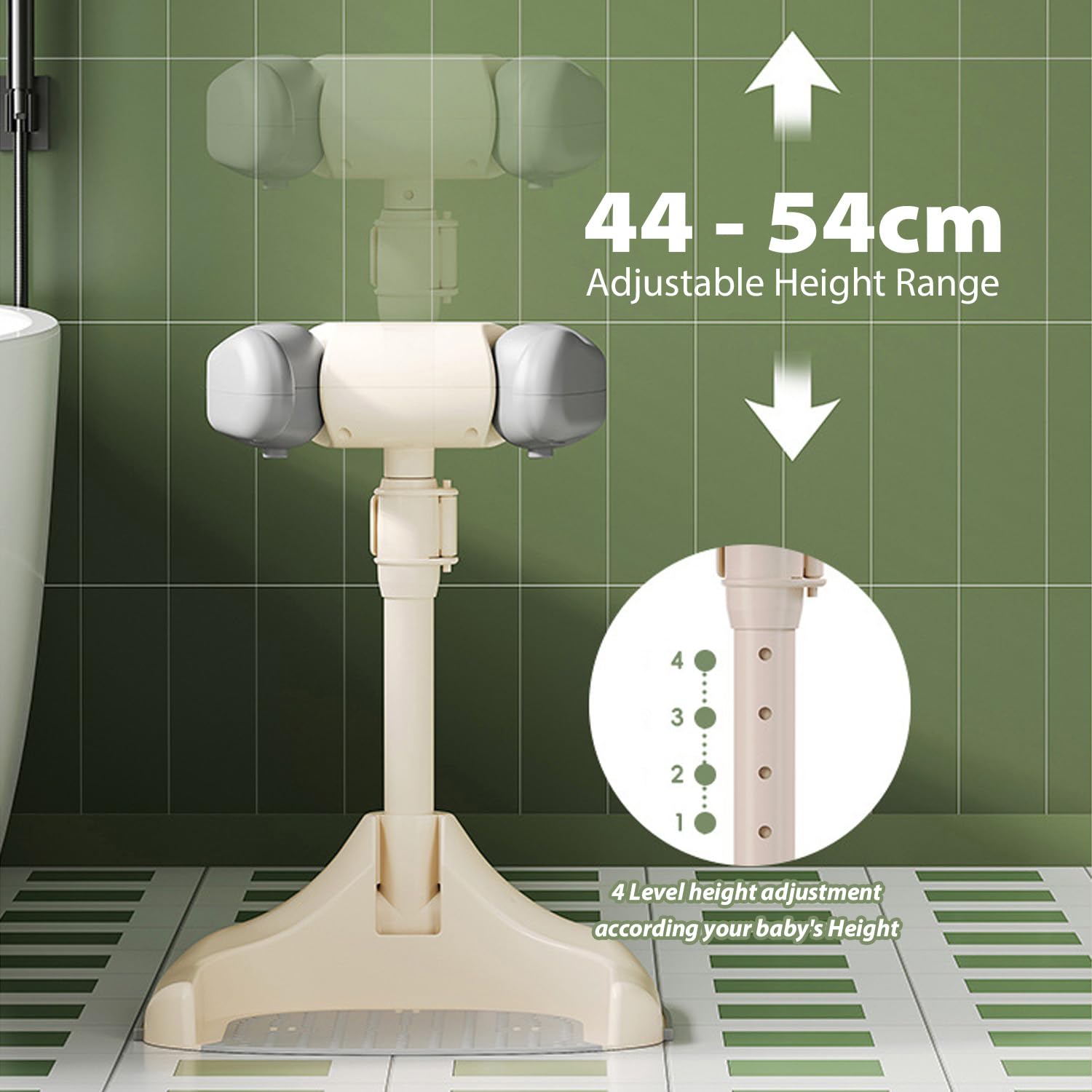 Supporto per doccia per bambini, regolabile, con base antiscivolo, per l'allenamento della corsa, ideale per bambini da 12 a 36 mesi