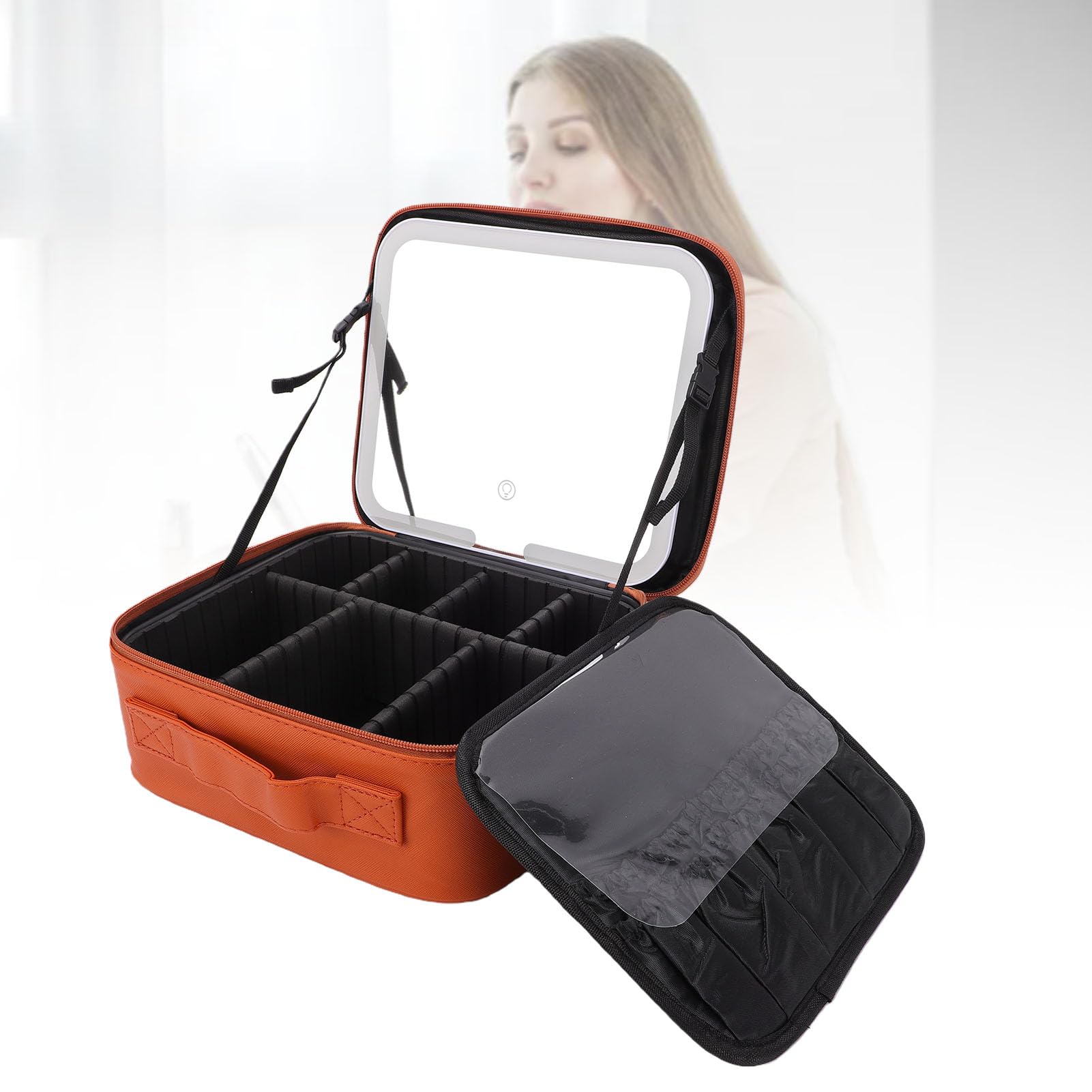 Trousse Maquillage Miroir LED, Batterie Intégrée 1000mAh