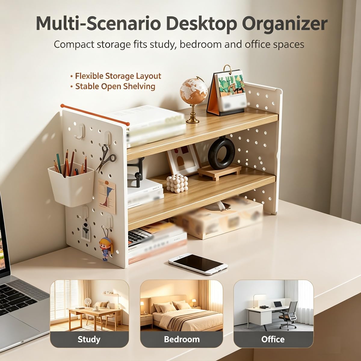 Schreibtisch Regal Mit Pegboard, Platzsparende Schreibtisch Organizer Für