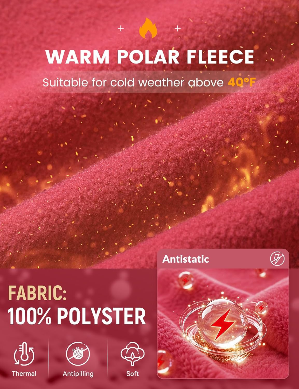 baleaf Women's Fleece Dress Sweatshirt Long Tunic Quarter Zip Pullover Polar Winter Warm Thermal Travel Dress with Pocket - Image 2