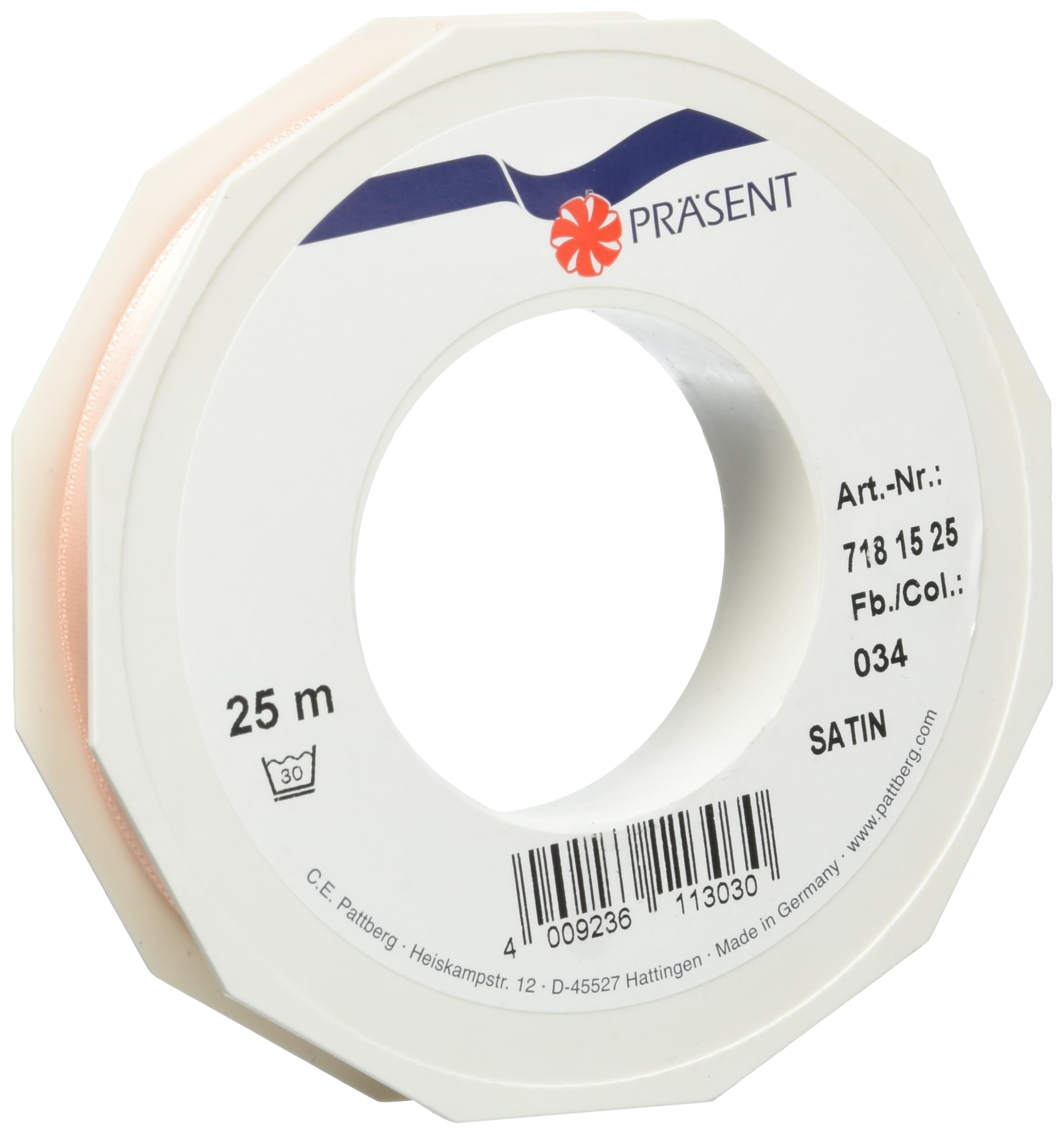 Nastro Raso Albicocca C.E. Pattberg - 25m X 10mm Per Regali E Decorazioni - Foto 12