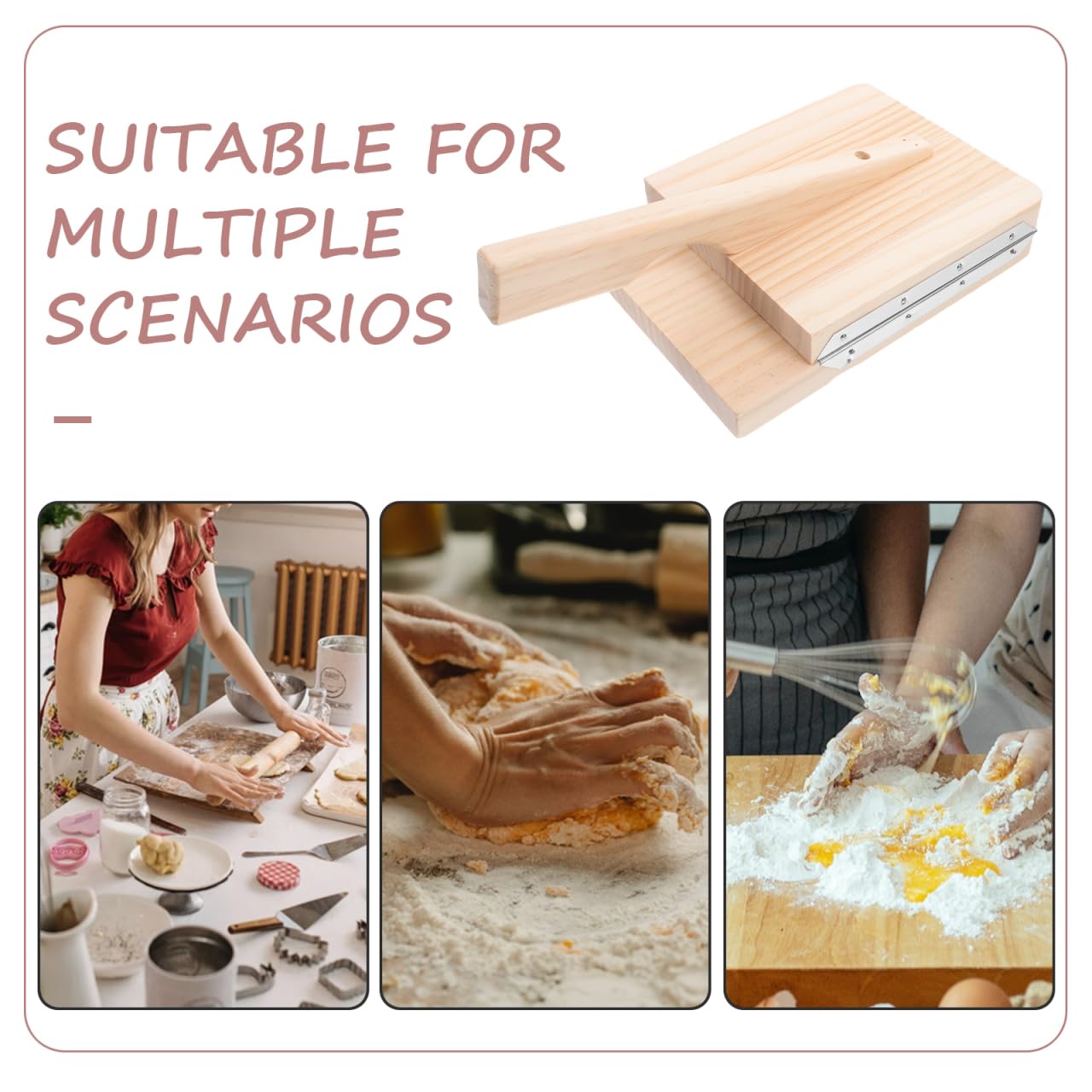 Kichvoe Tortilla Press Wooden Mexican Tortillera Presser Dumpling Skin Maker Pastry Dough Presser Tool for Homemade Tortilla Roti Chapati Taco Pataconera