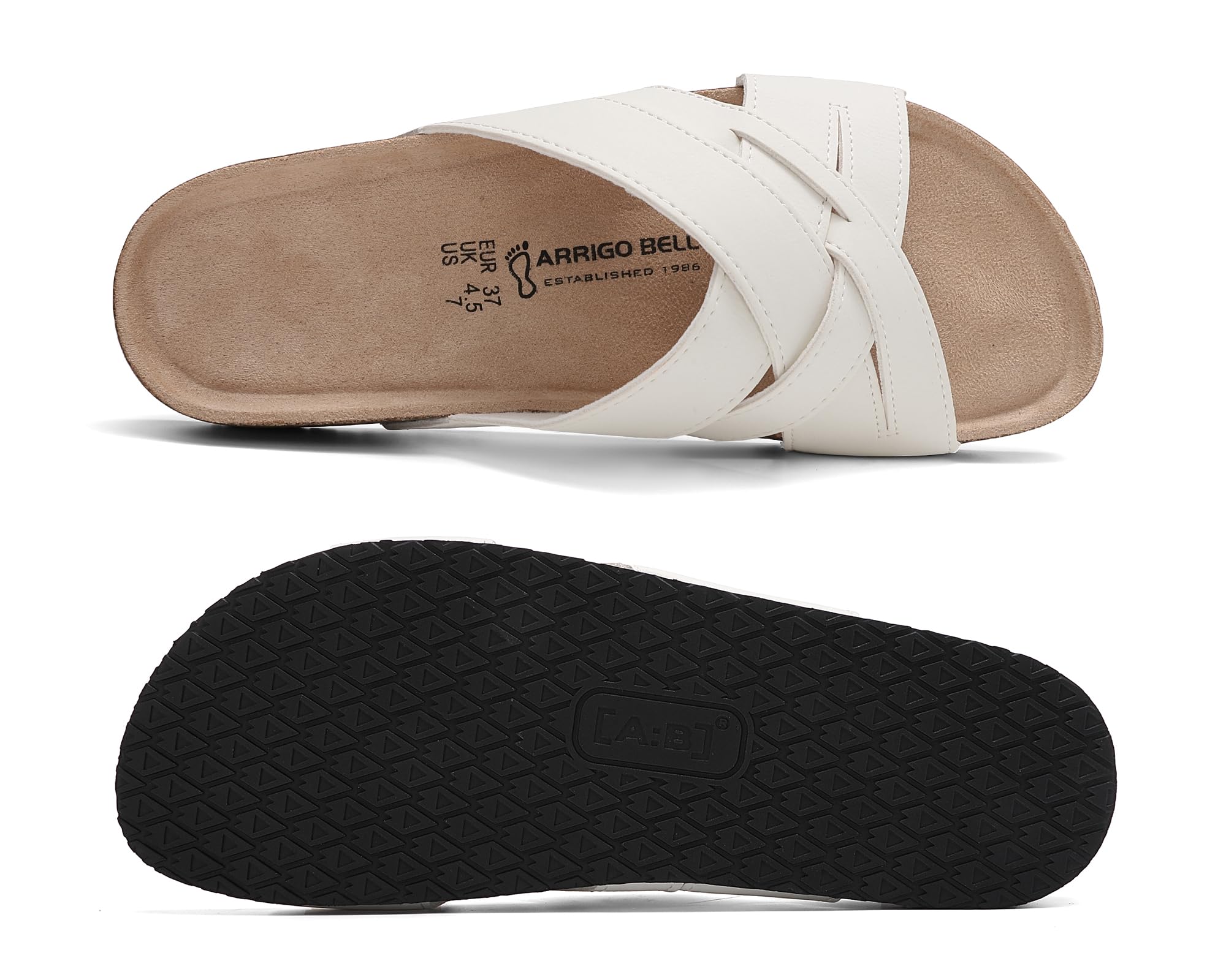 ARRIGO BELLO Mules Mujer Cómodas Sandalias de Cuero Zapatillas Antideslizantes de Moda Verano Aire Libre PantuflasTalla 36-41