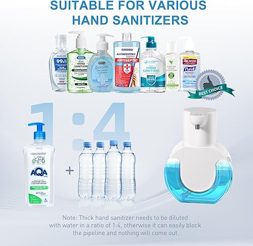 Miniatura 5 de Paquete de 2 dispensadores automáticos de jabón líquido, dispensador de jabón automático sin contacto de 14.2 onzas líquidas, bomba inteligente