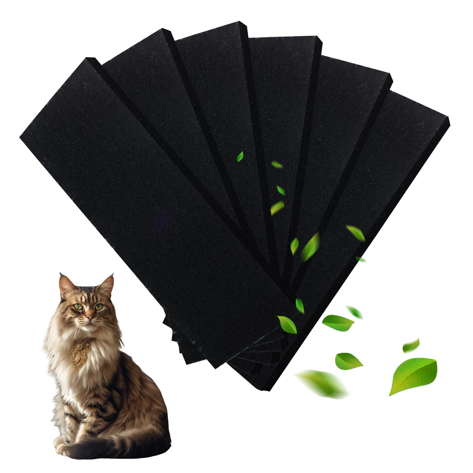 Demiwise 6 Pack 103.5 Inch Activated Carbon Litter Box Filters for Litter-Robot 3, Odor Control, Reusable, 6 Count